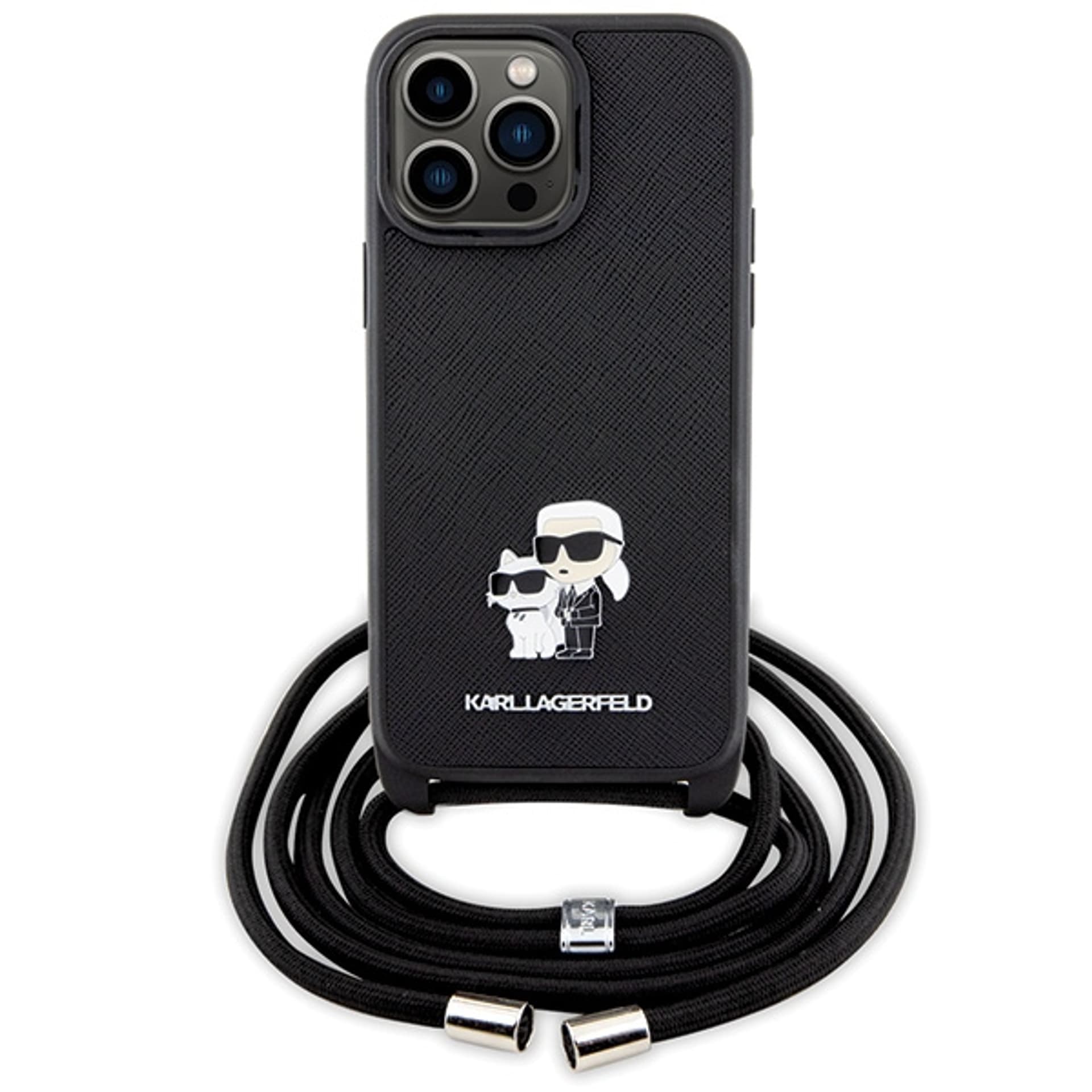 

Karl Lagerfeld KLHCP13XSAKCPSK iPhone 13 Pro Max 6.7" hardcase czarny/black Crossbody Saffiano Metal Pin Karl & Choupette
