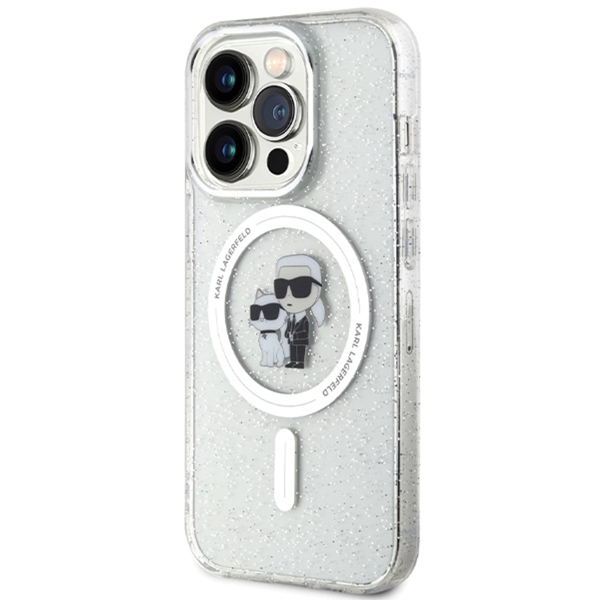 

Karl Lagerfeld KLHMP14LHGKCNOT iPhone 14 Pro 6.1" transparent hardcase Karl&Choupette Glitter MagSafe