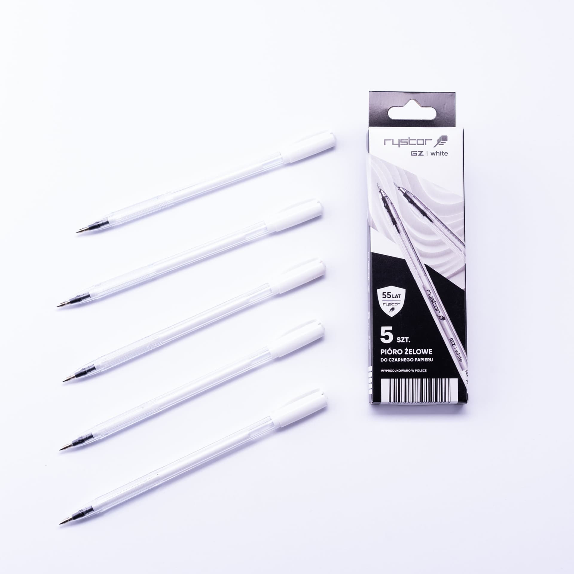 

Pióro żelowe GZ-031 białe 5 szt. do czarnego papieru EKO etui RYSTOR 426-529EKO
