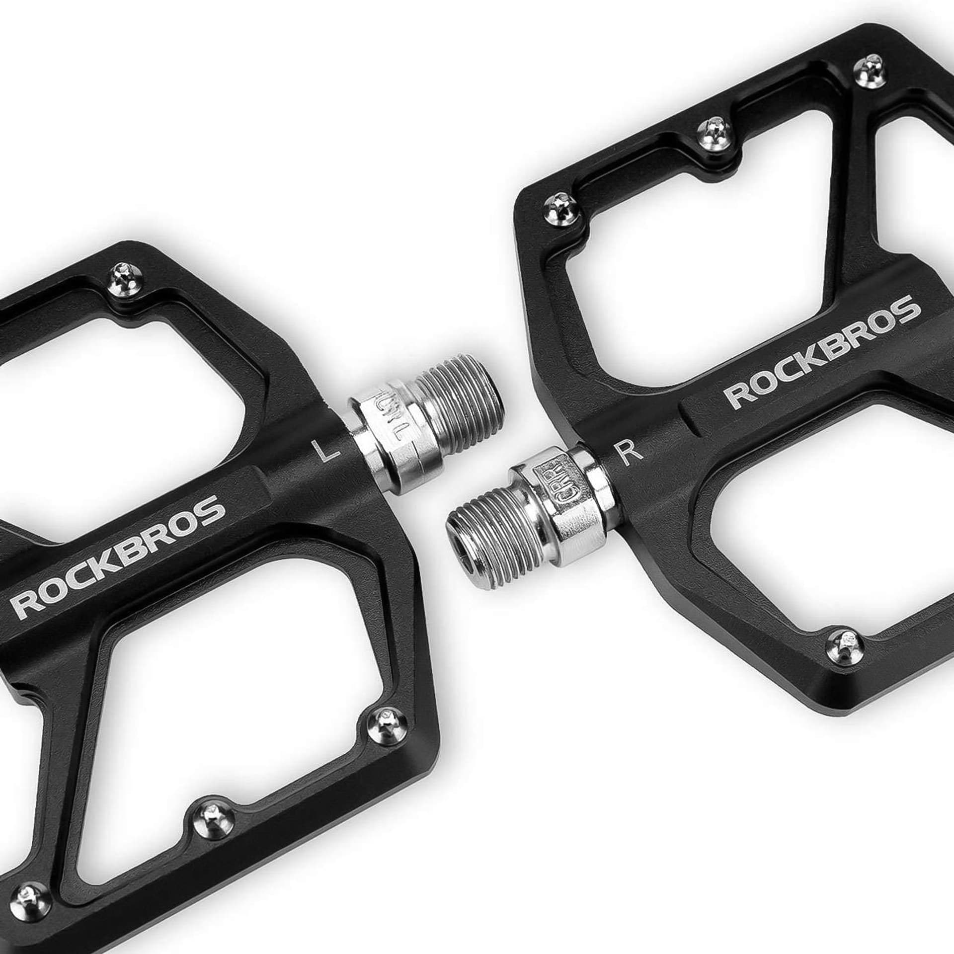 

Pedały do roweru rowerowe platformowe RockBros K203-BK metalowe MTB komplet 2szt Czarne