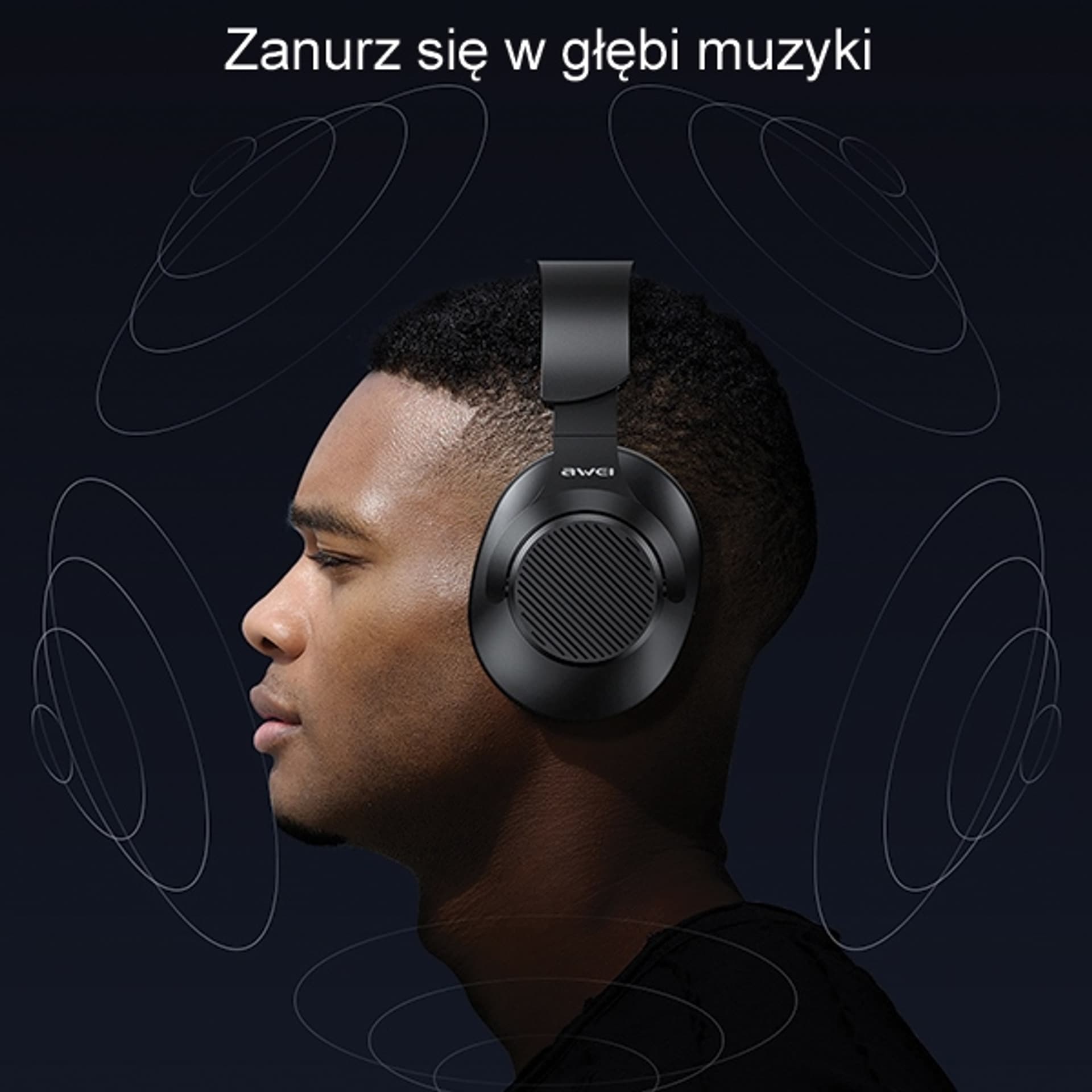 

AWEI słuchawki nauszne Bluetooth A997BL czarny/black