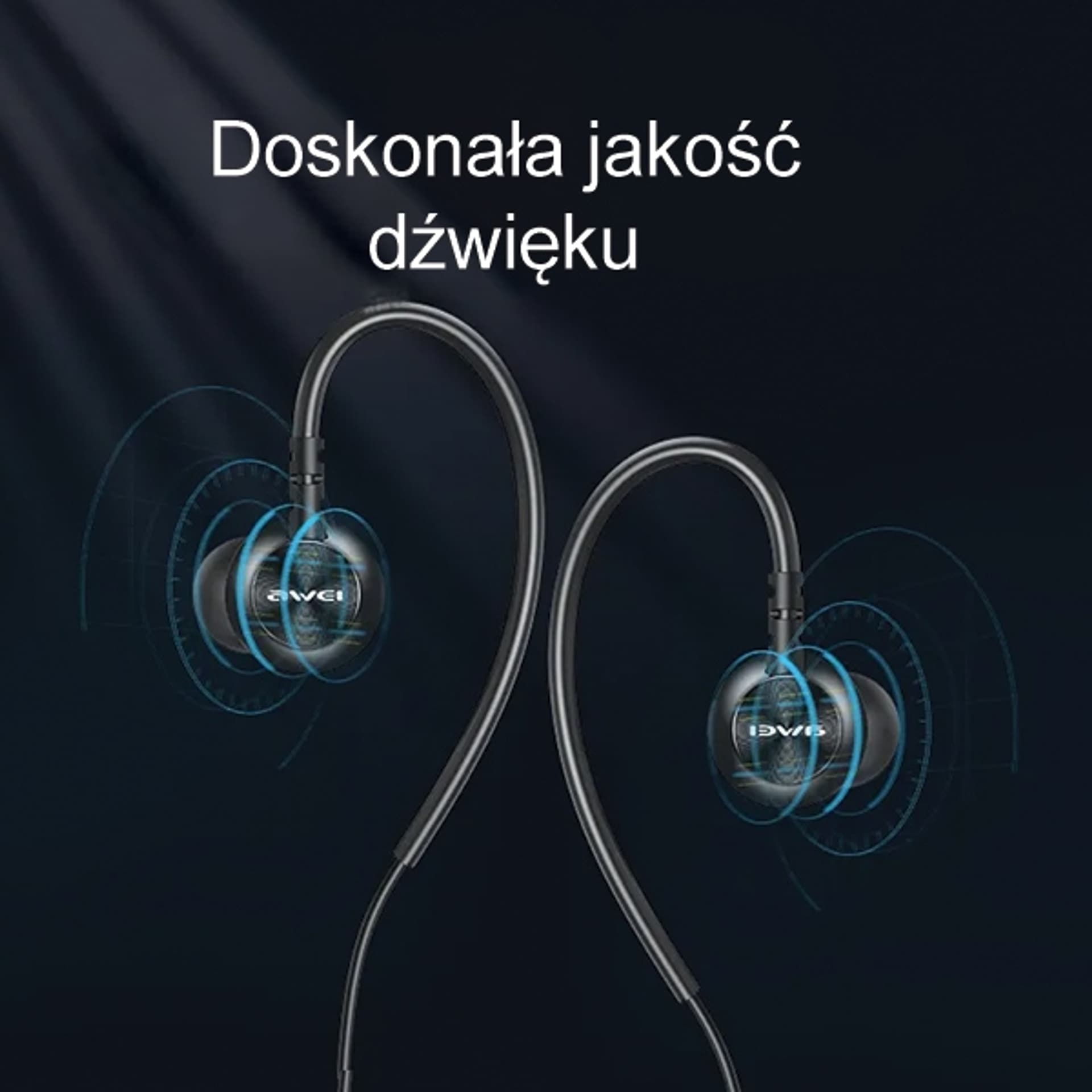 

AWEI słuchawki stereo L3 3,5mm jack czarny/black