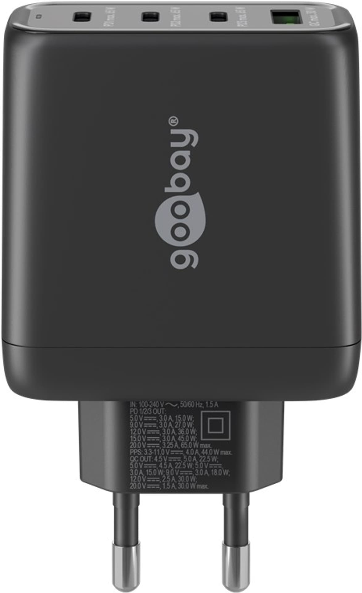 

Ładowarka sieciowa 3x USB-C USB 68W Goobay CZARNA