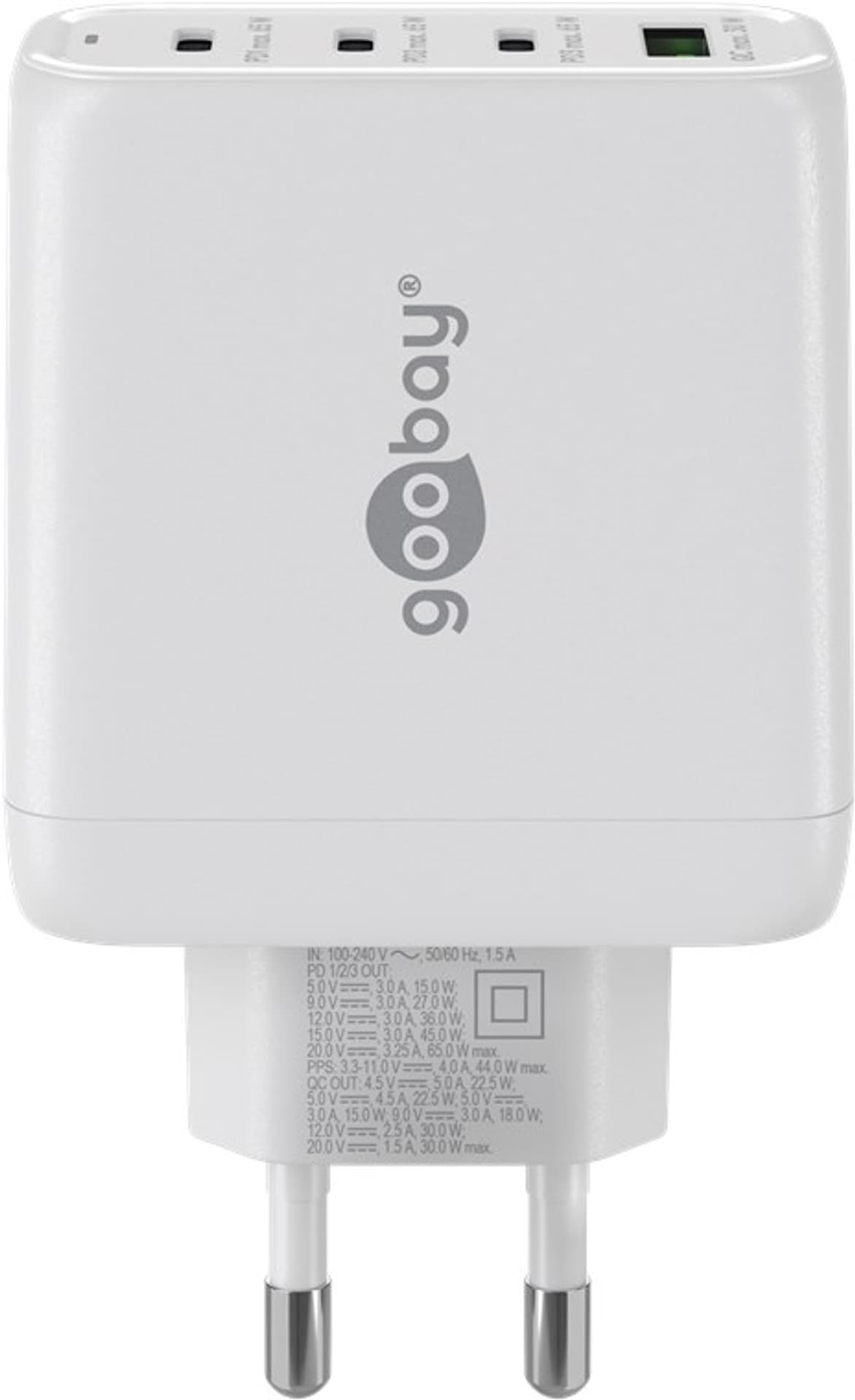 

Ładowarka sieciowa 3x USB-C USB 68W Goobay BIAŁA