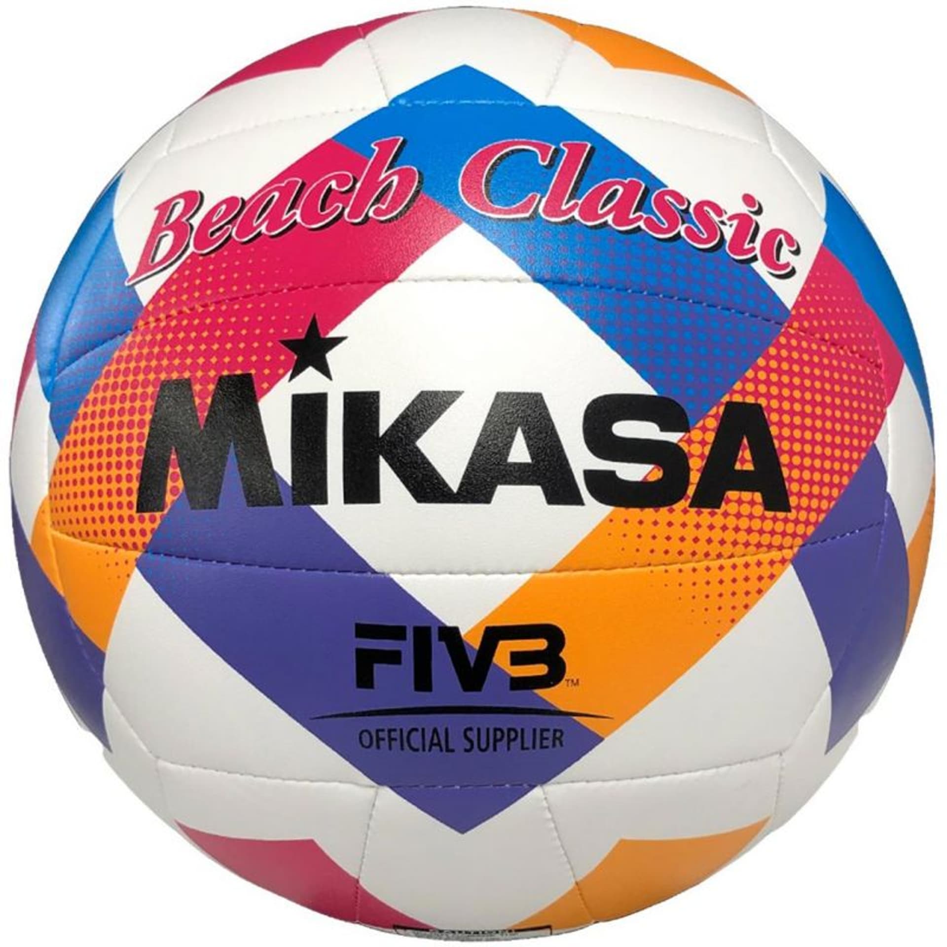 

Piłka siatkowa plażowa Mikasa Beach Classic BV543C (kolor Biały. Niebieski. Różowy, rozmiar 5)
