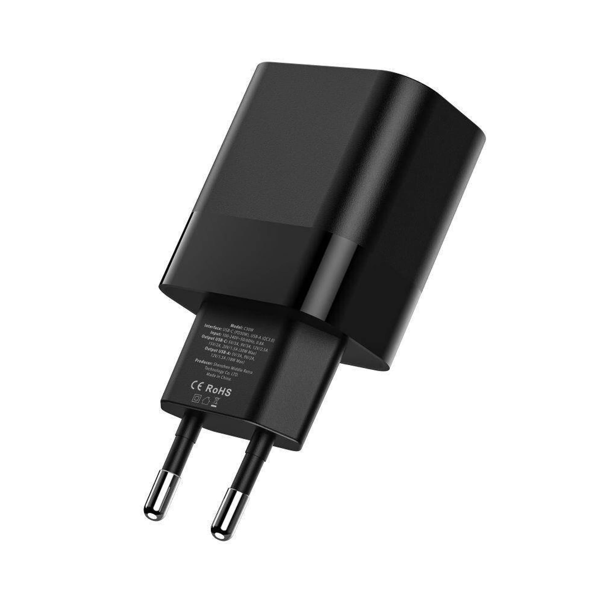 

Ładowarka Sieciowa 30W USB QC3.0 + USB-C PD BTB C30W czarny