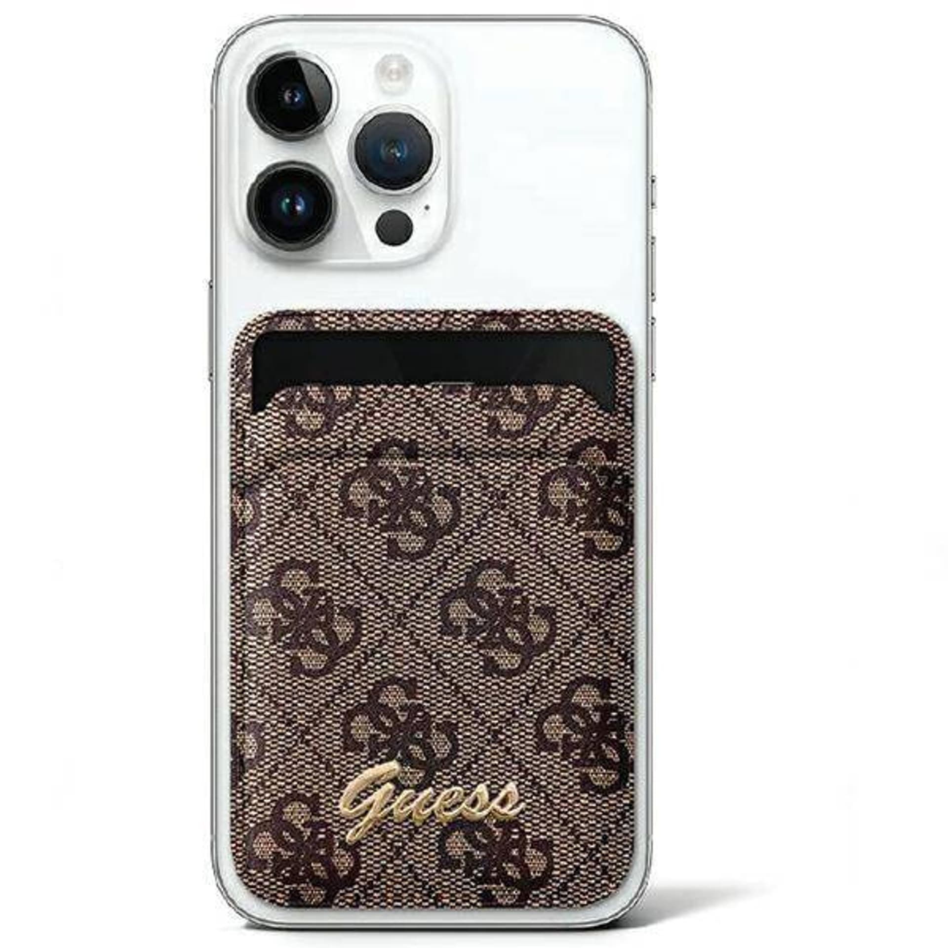 

Guess Wallet Card Slot Stand GUWMSHG4SHW brązowy/brown MagSafe 4G Classic Logo
