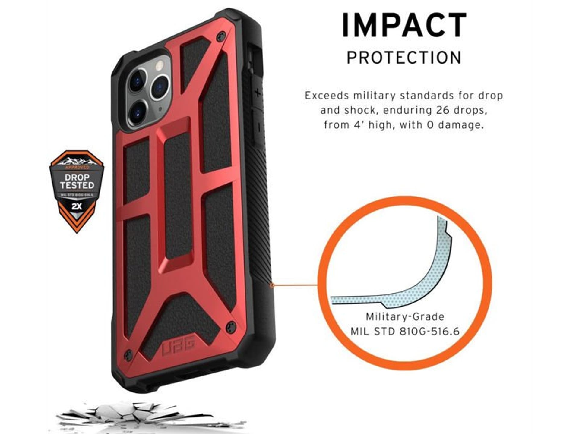 

Etui UAG Urban Armor Gear Monarch do iPhone 11 Pro Crimson Red Leather