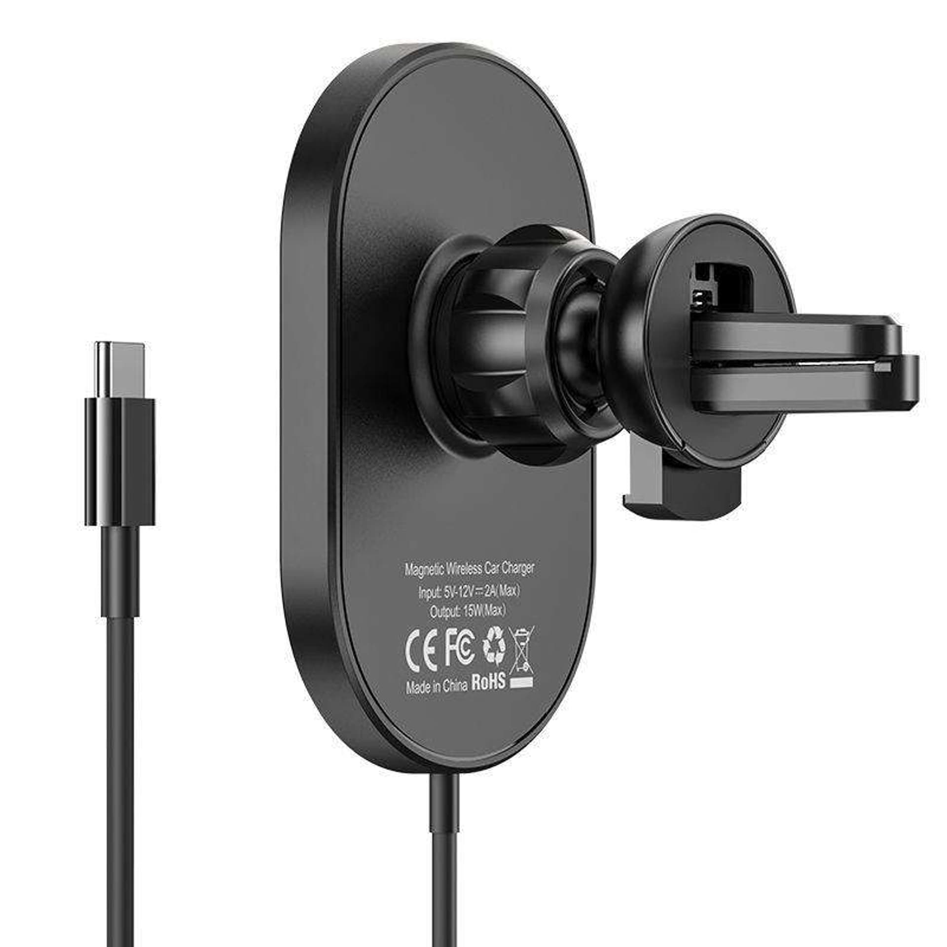 

Uchwyt samochodowy magnetyczny z ładowarką Qi MagSafe HOCO CA90 Black