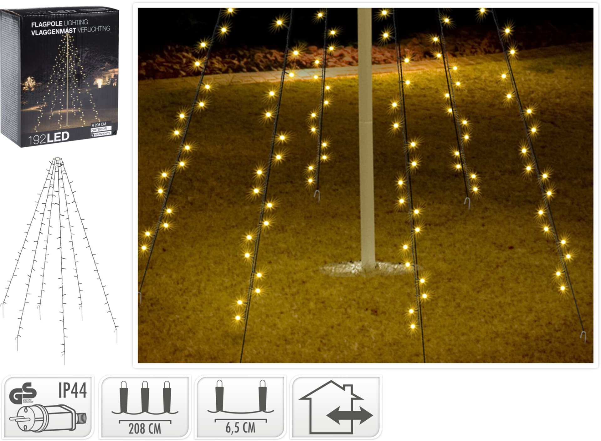 

MASZT 192LED WARM WHITE h190cm