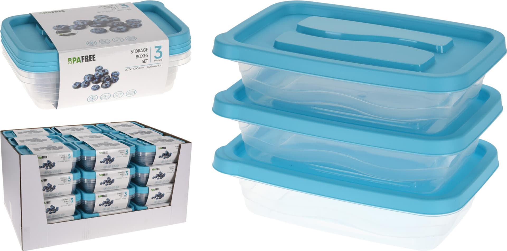 

Komplet 3 pojemników 1020ML