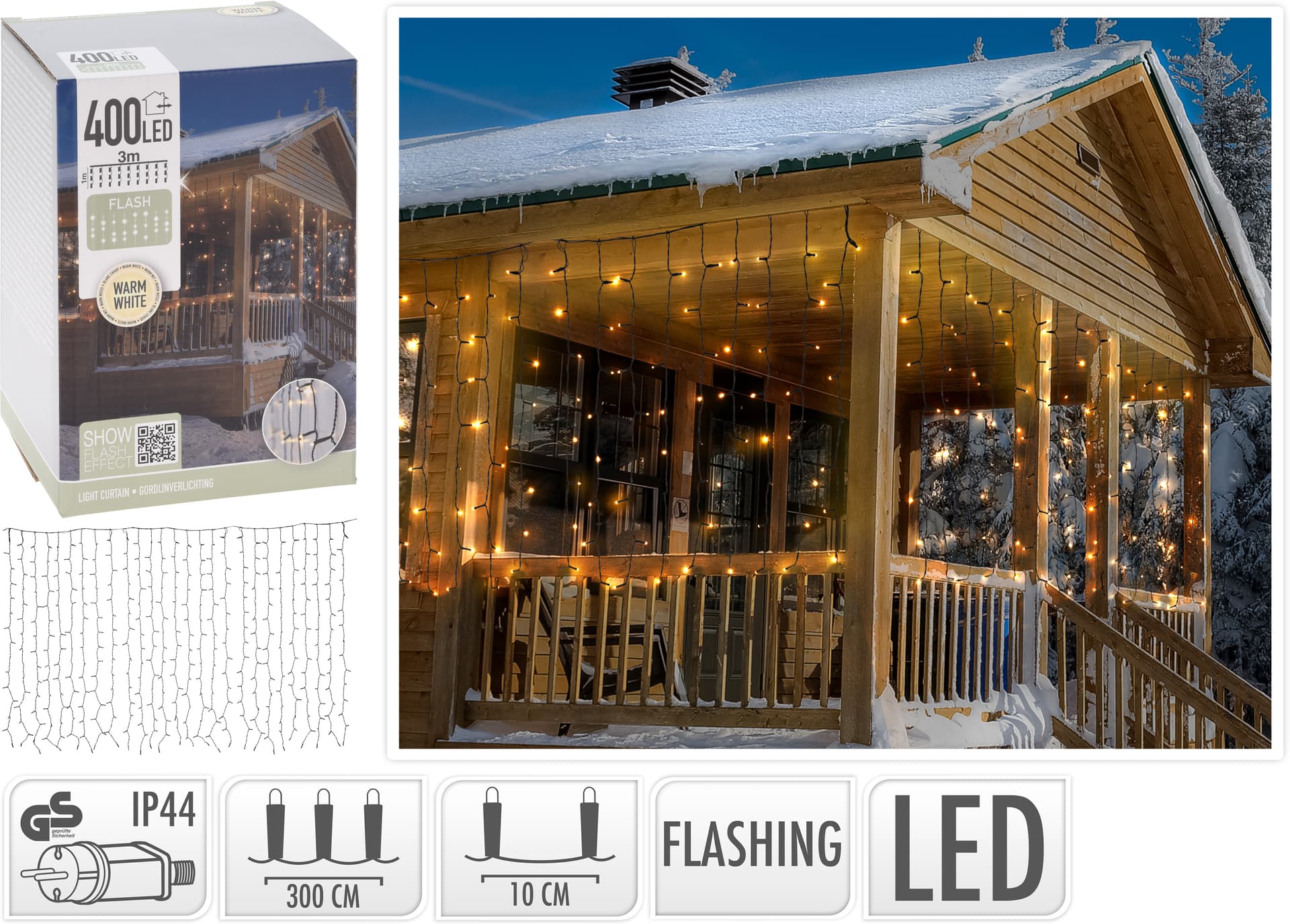 

Kurtyna LED 400L 3X1M