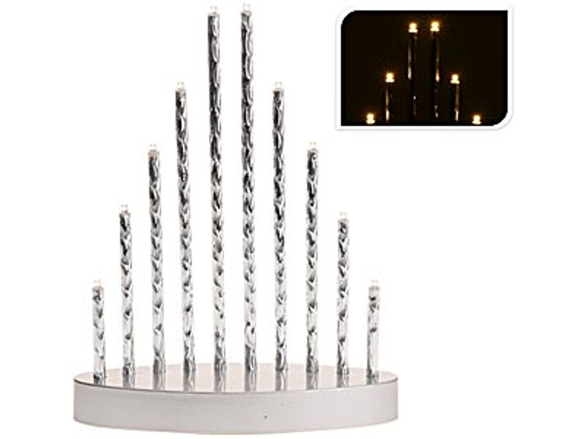 

Świecznik z lampkami 10LED 19x6xh24cm 3x AA 1,5V