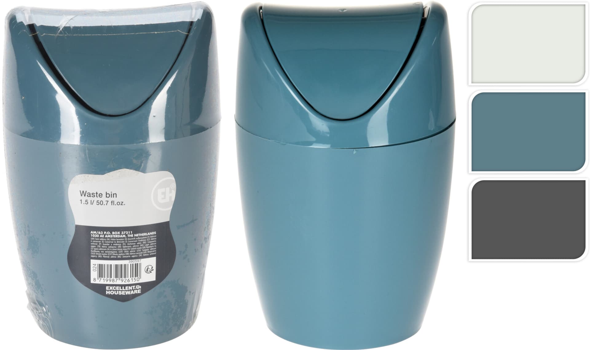 

KOSZ NA ŚMIECI 1,5L 3ASS CLR