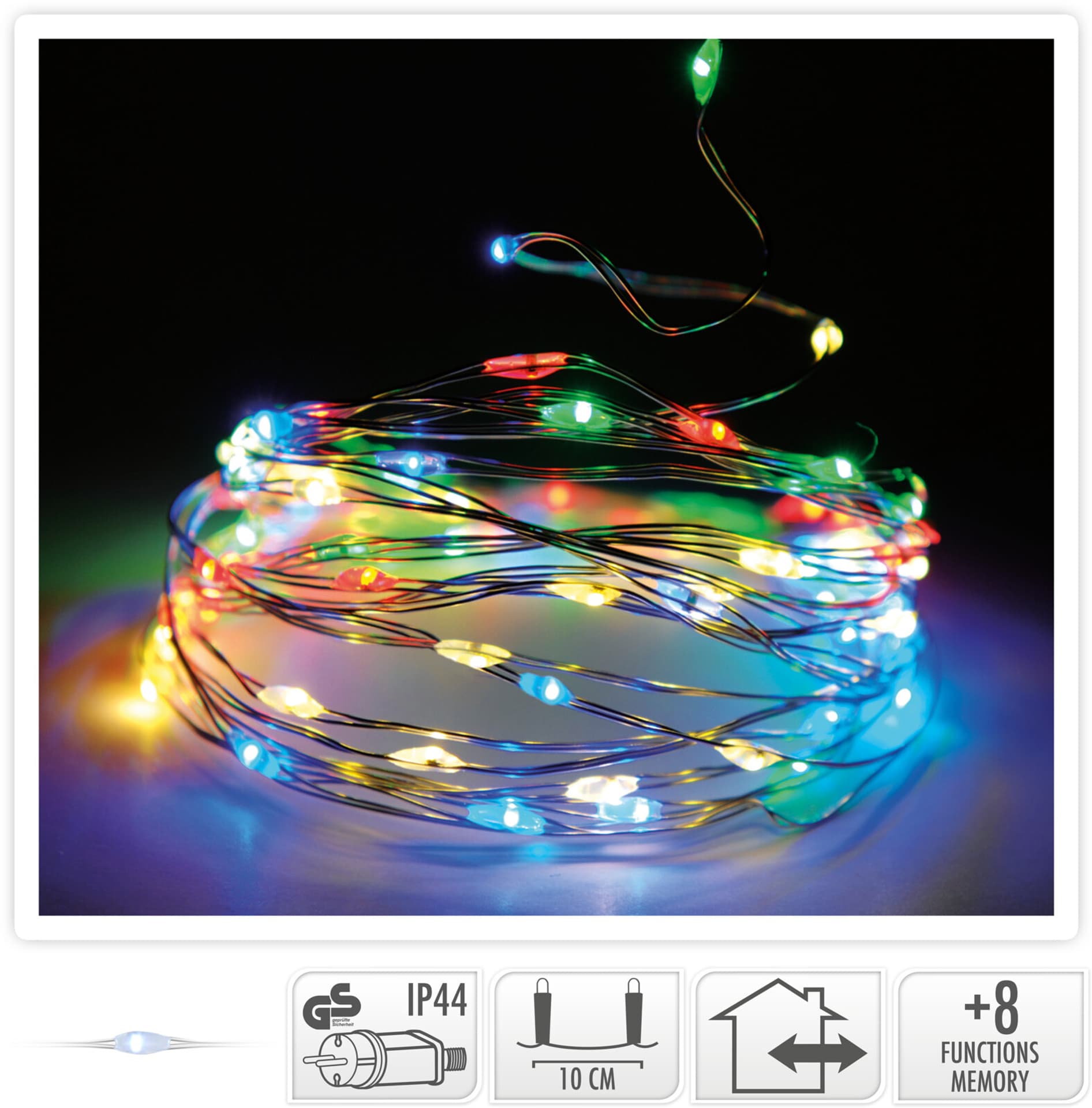 

ŁAŃCUCH LED 80L MULTI 79m +8funkcji