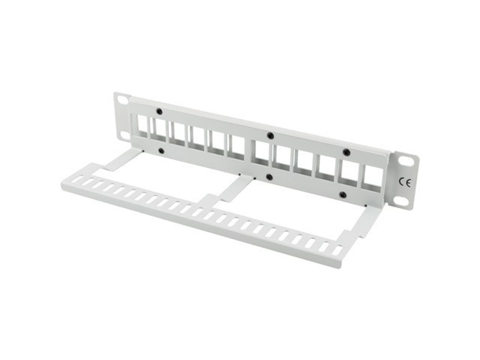 

LANBERG PATCH PANEL PUSTY 12 PORT 1U 10" Z ORGANIZEREM DO MODUŁÓW KEYSTONE SZARY PPKS-9112-S