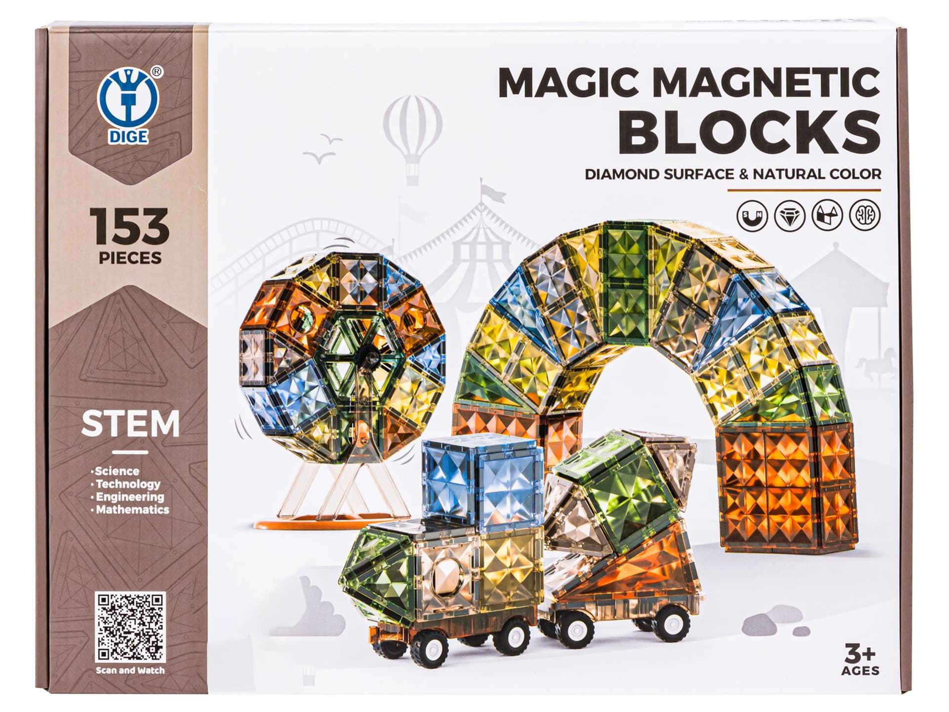 

Konstrukcyjne Klocki Magnetyczne 153 Elementy