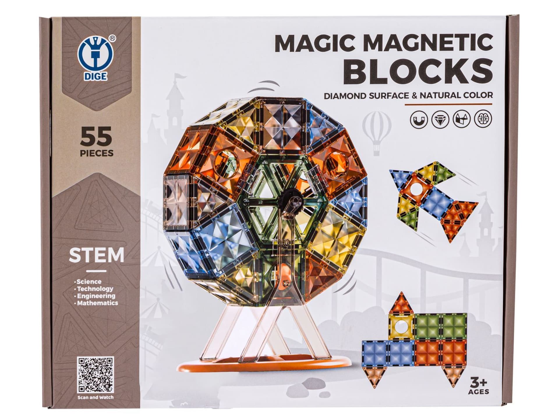 

Konstrukcyjne Klocki Magnetyczne 55 Elementów
