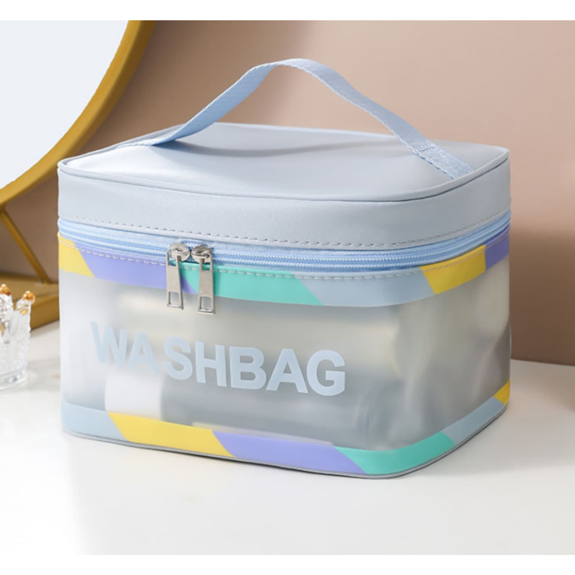 

Kosmetyczka rozkładana WASHBAG kuferek niebieska KS73