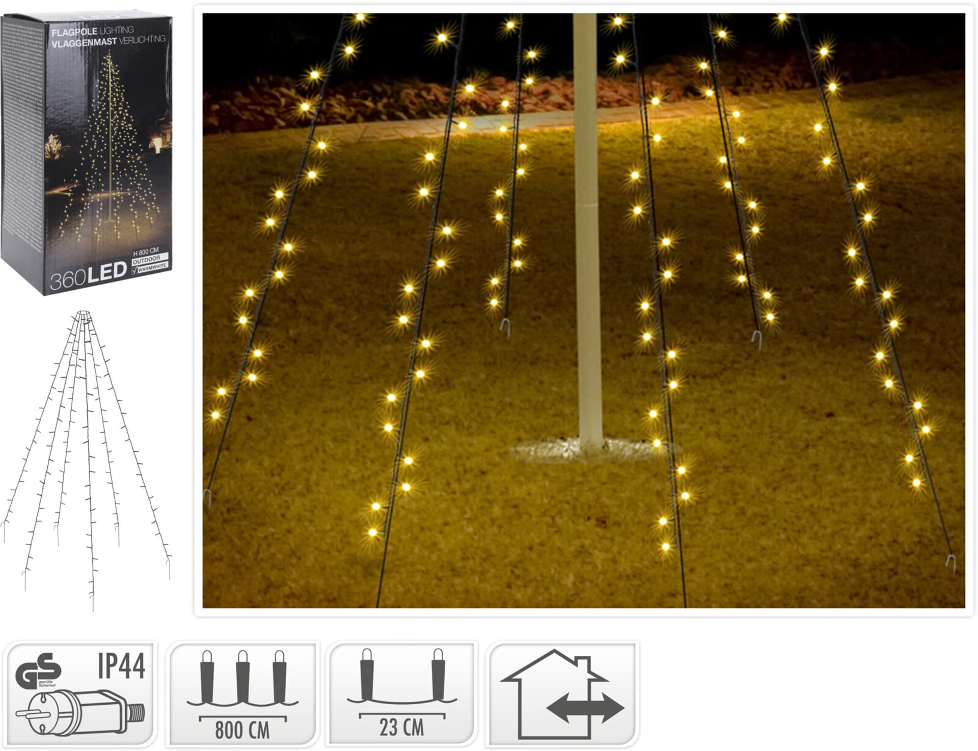 

MASZT 360LED CIEPŁA BIAŁA