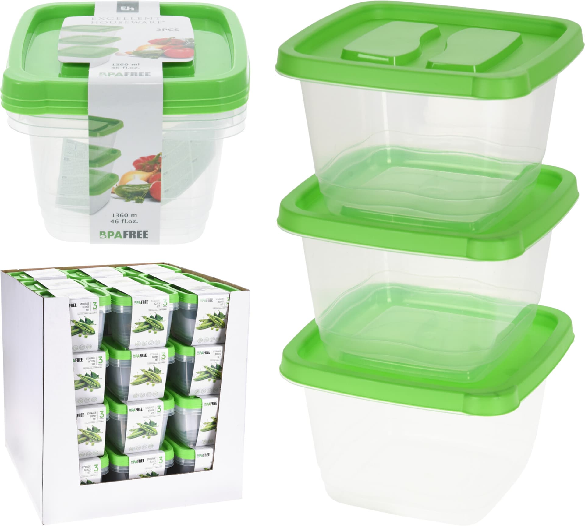

Komplet 3 pojemników 1360ML