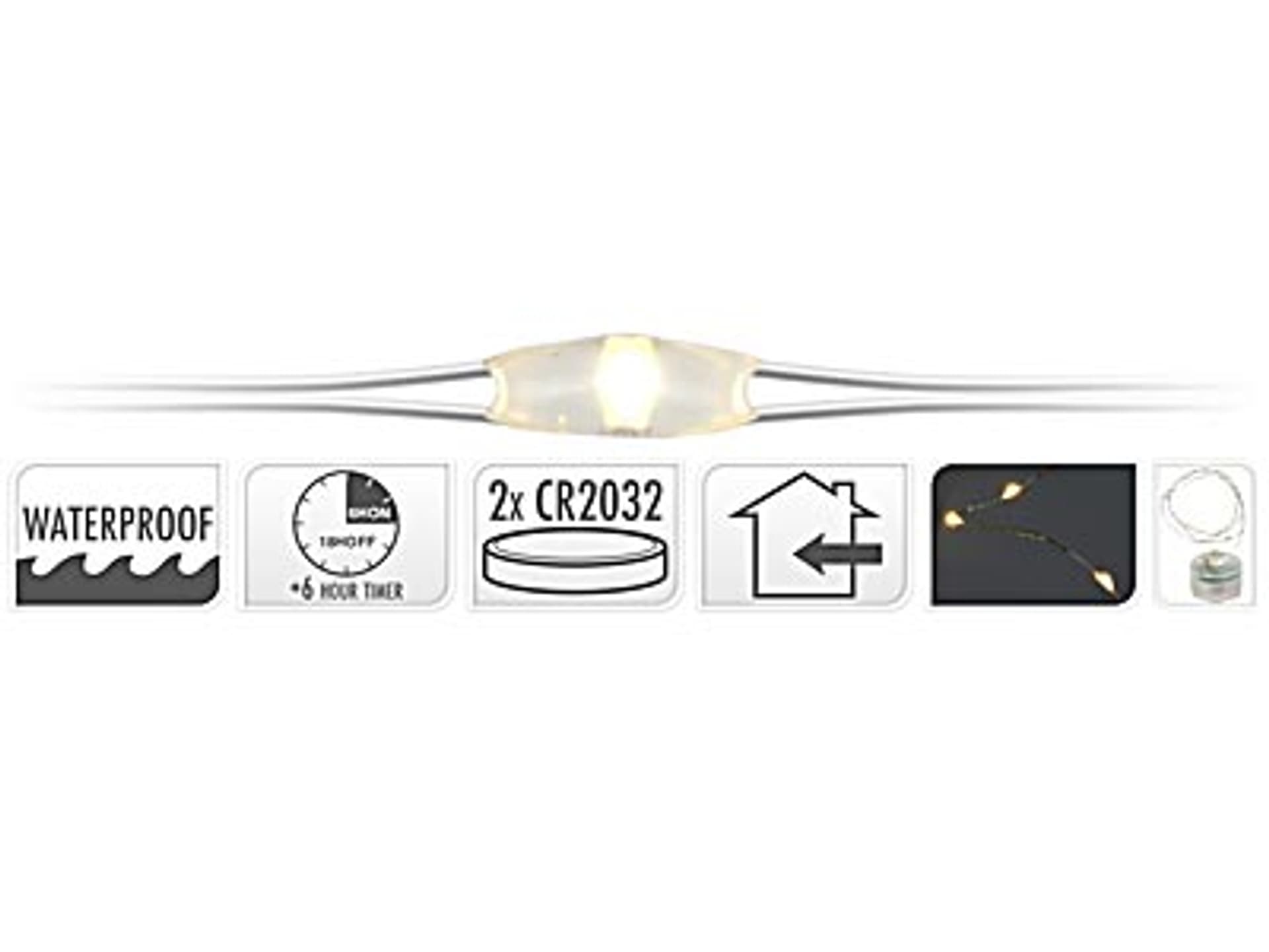 

Łańcuch LED 20L 95cm,3V/15mA ciepły timer