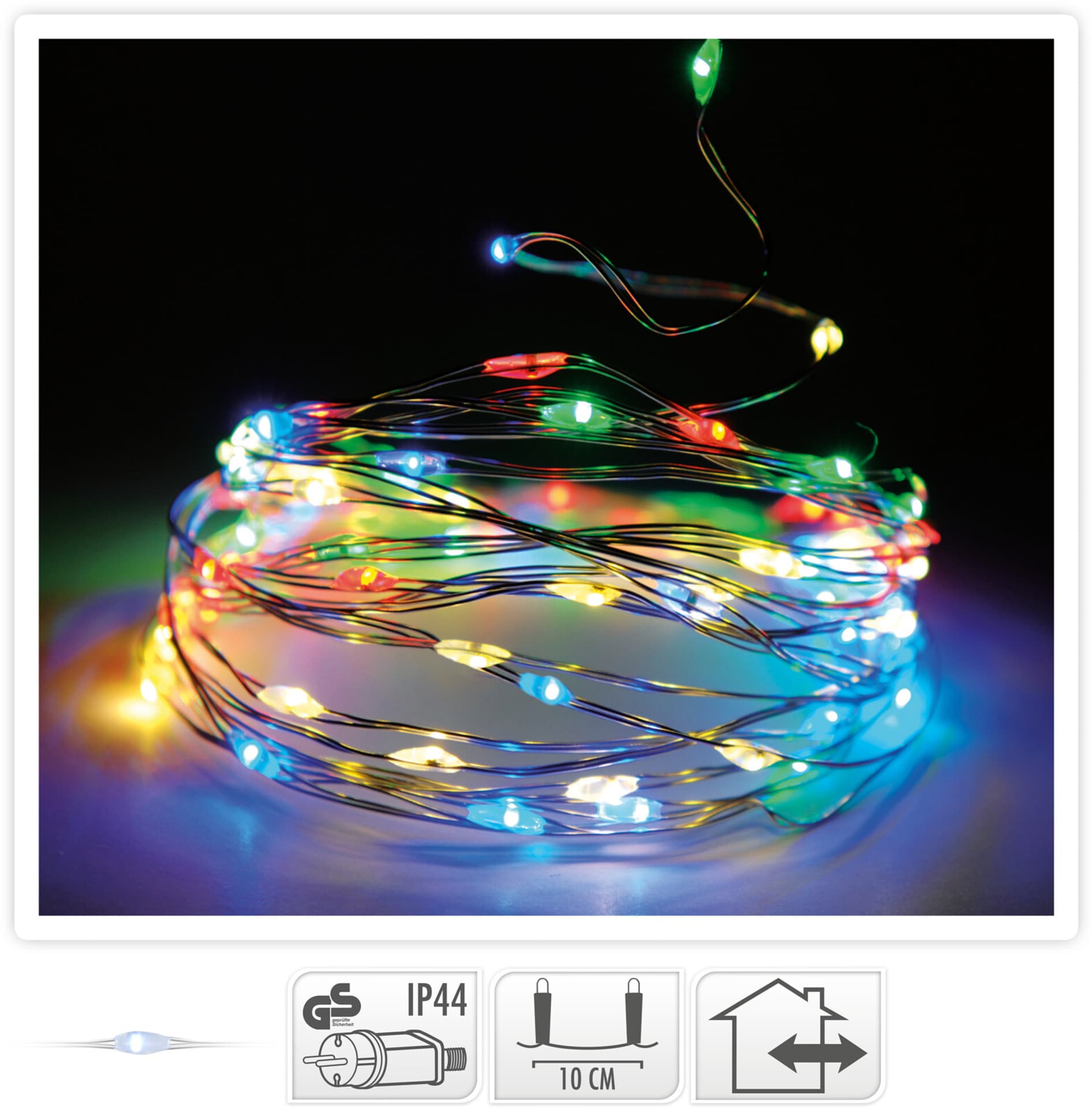 

Lampki świąteczne na srebrnym druciku 80 LED kolorowe lampki dekoracyjne