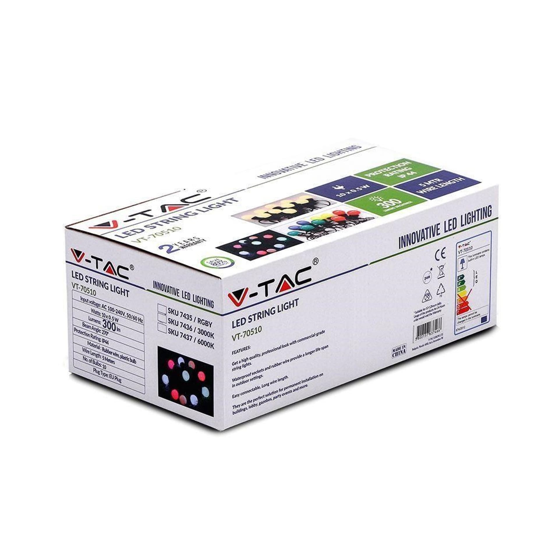 

Girlanda V-TAC SKU217436 VT-70510 3000K 5W 300lm