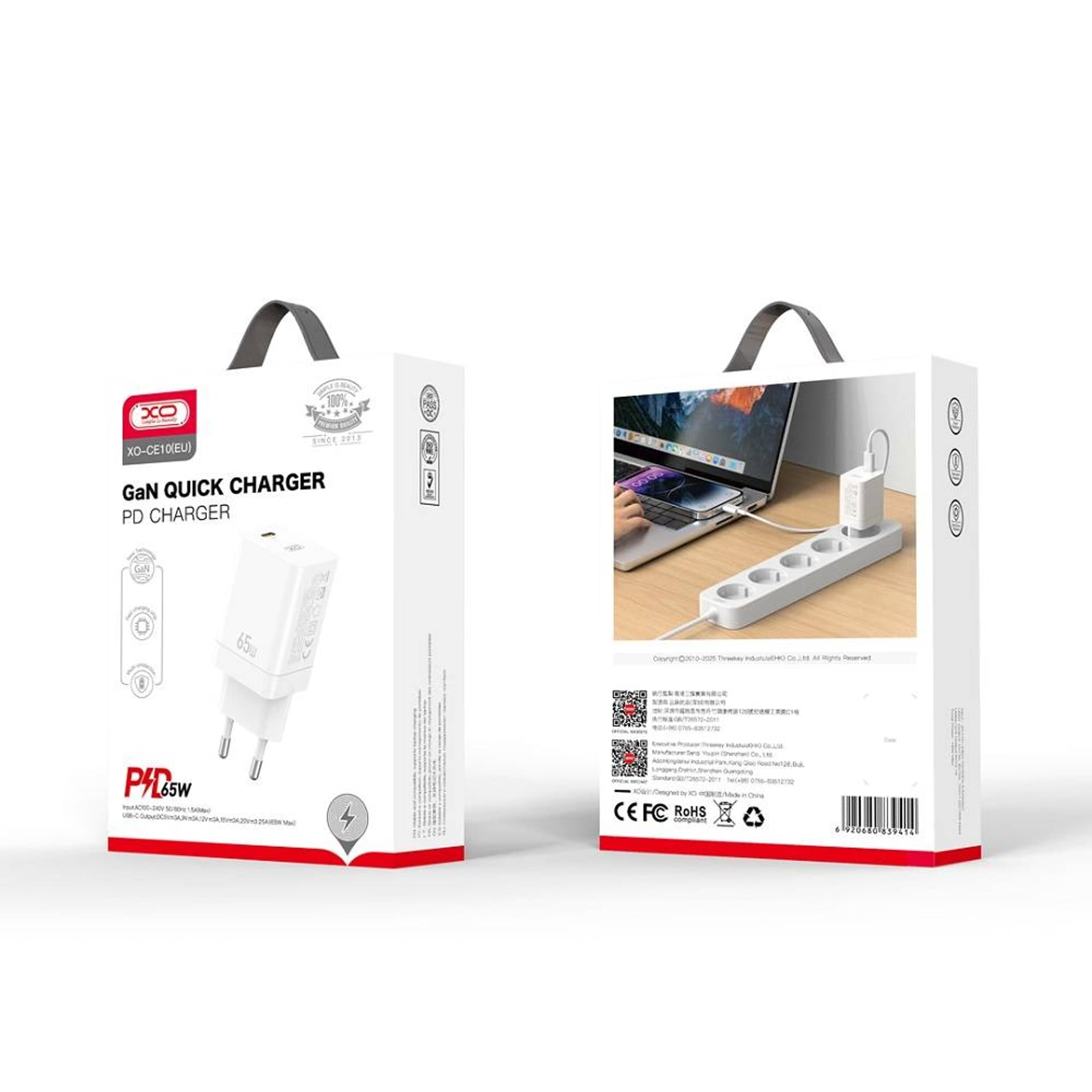 

Ładowarka Sieciowa PD 65W 1xUSB-C XO CE10 biała