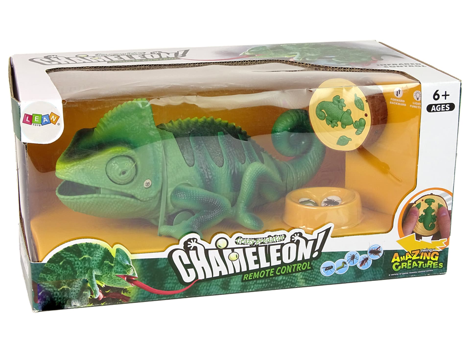 

Kameleon Zdalnie Sterowany Zielony Światła 28 cm