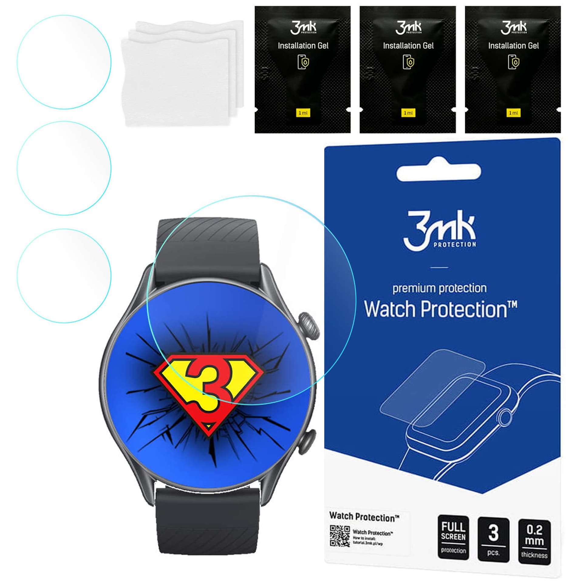 

3MK Folia ARC Xiaomi Amazfit GTR 3 Watch Fullscreen Folia
