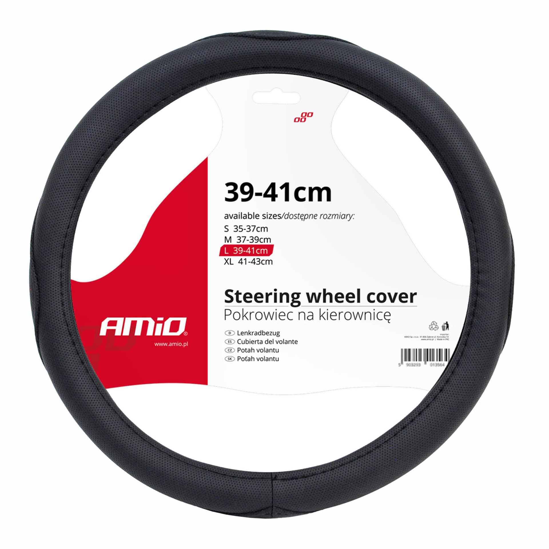 

Pokrowiec nakładka na kierownicę samochodową l 39-41cm swc-09-l amio-01366