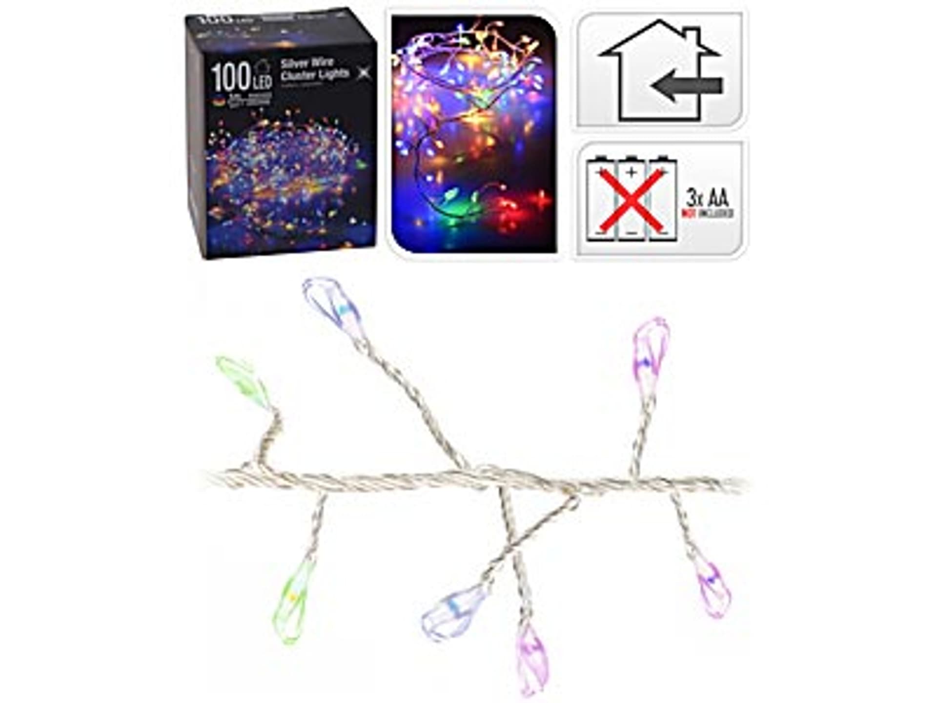 

ŁAŃCUCH LED 100L MULTI na baterie oświetlenie druciane 3X AA 1,5v