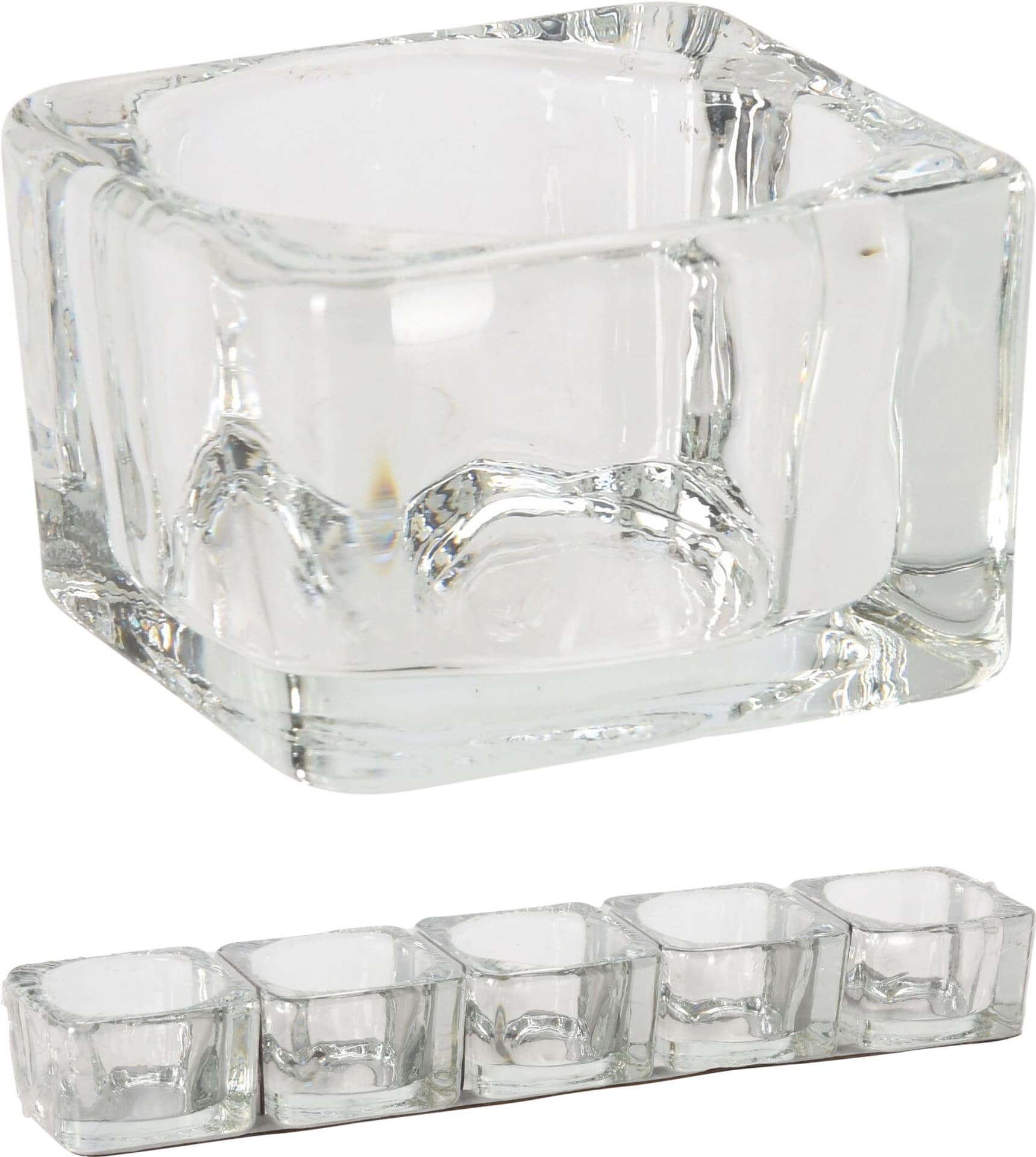 

KOMPLET 5 ŚWIECZNIKÓW NA TEALIGHT szklane