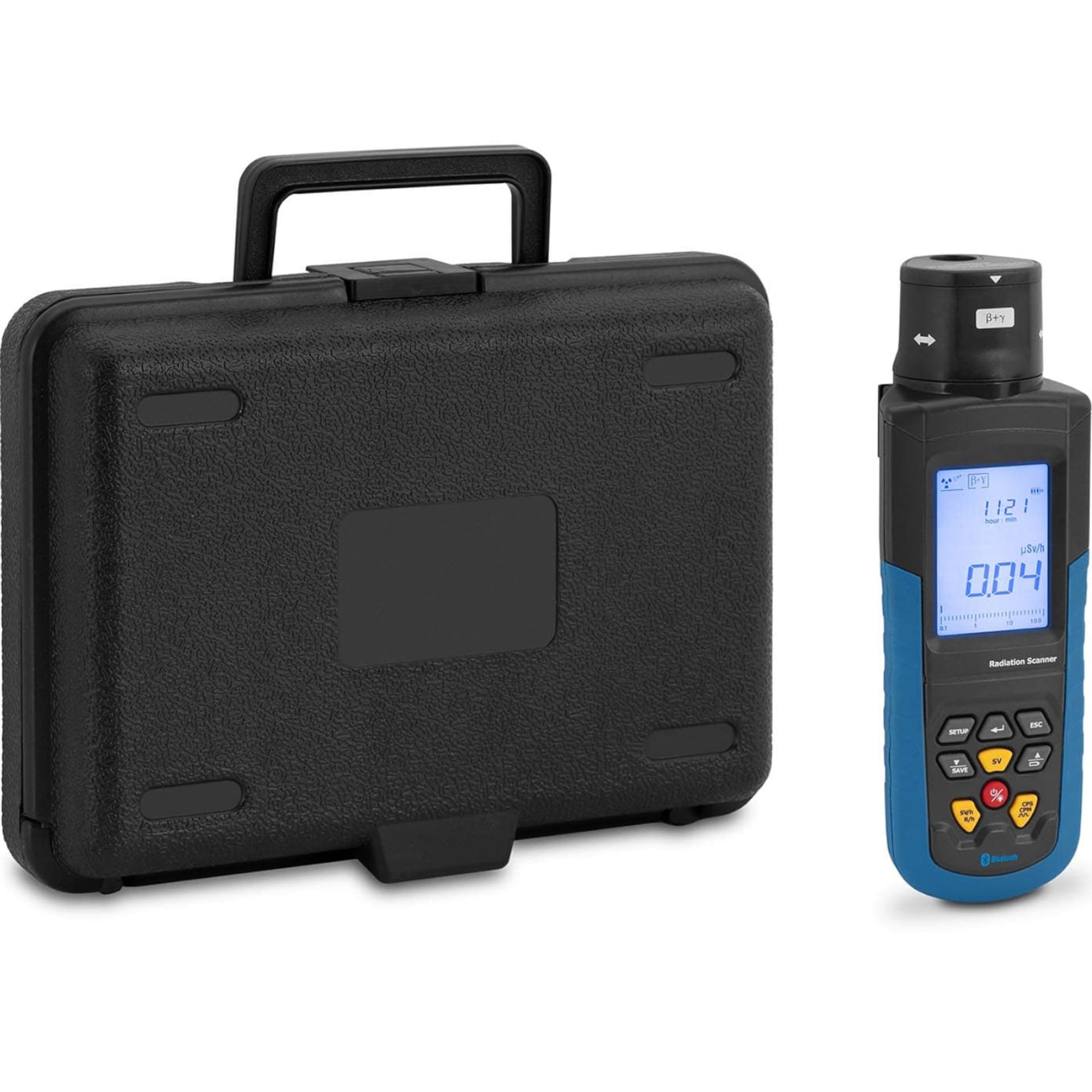 

Licznik Geigera promieniowania radioaktywnego i rentgenowskiego LCD Bluetooth + walizka