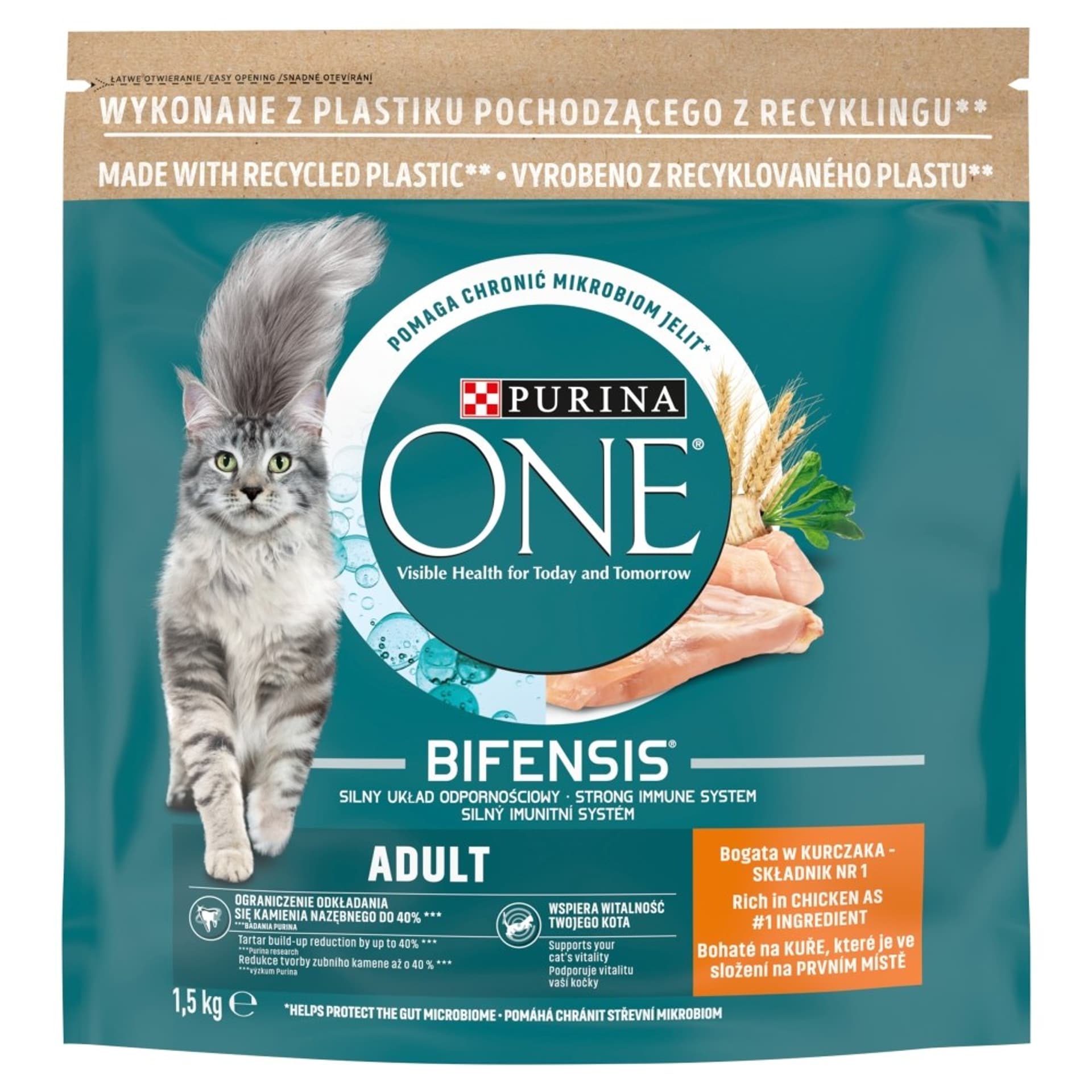 

Purina ONE ADULT Kot Kurczk&PłneZiarna 1,5kg