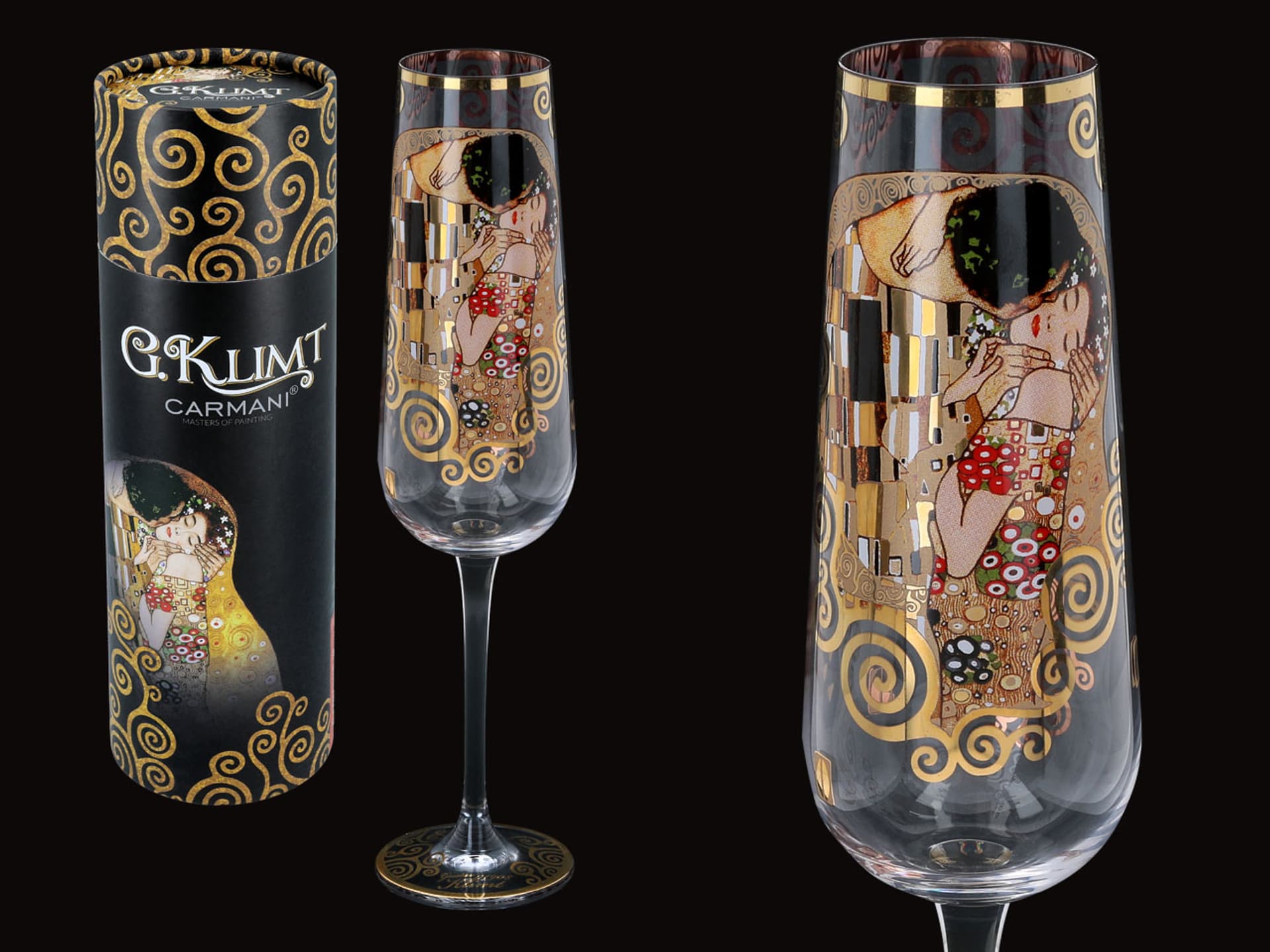 

Kieliszek do szampana - G. Klimt, Pocałunek (CARMANI)