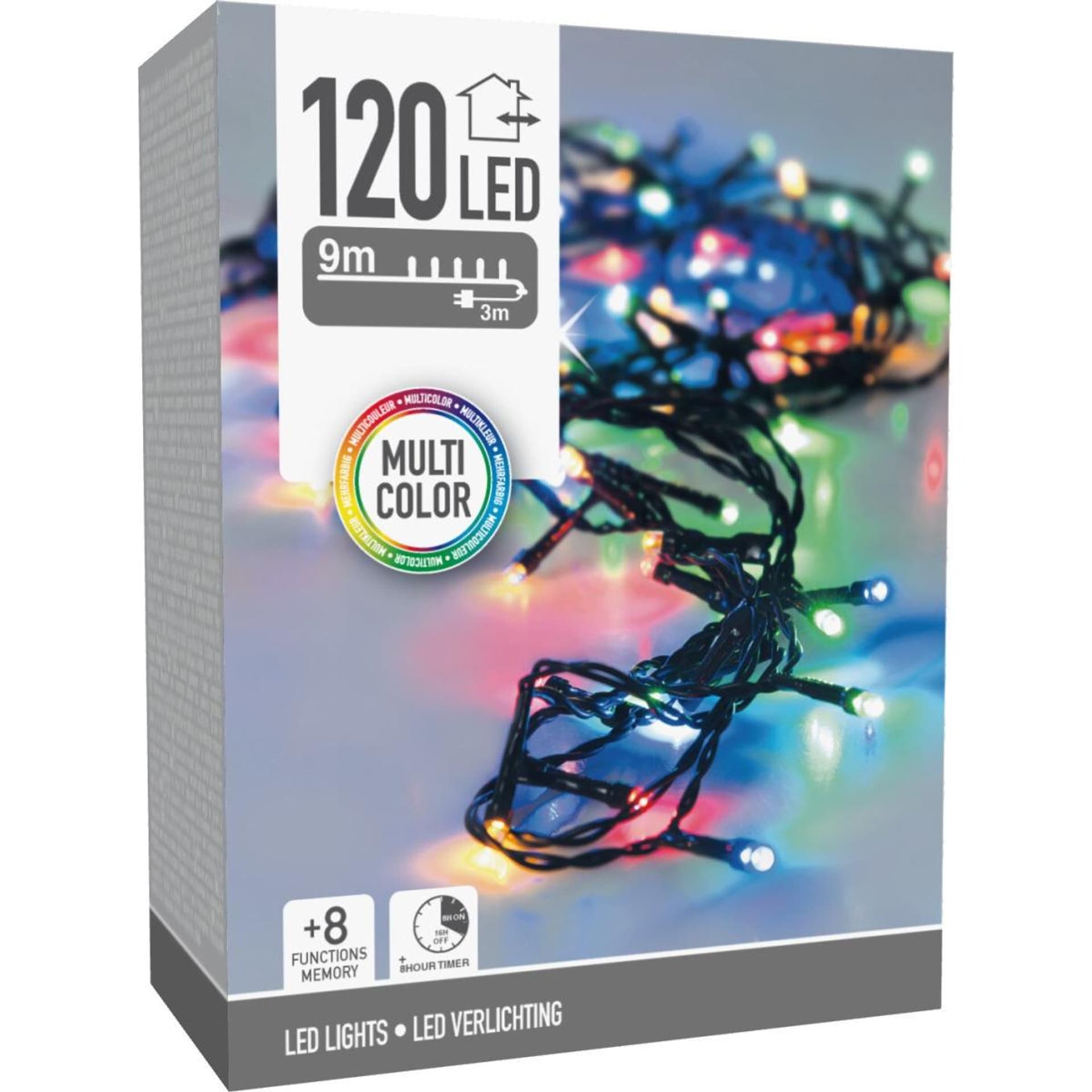

LAMPKI CHOINKOWE ŁAŃCUCH ŚWIETLNY 120 LED TIMER MULTIKOLOR