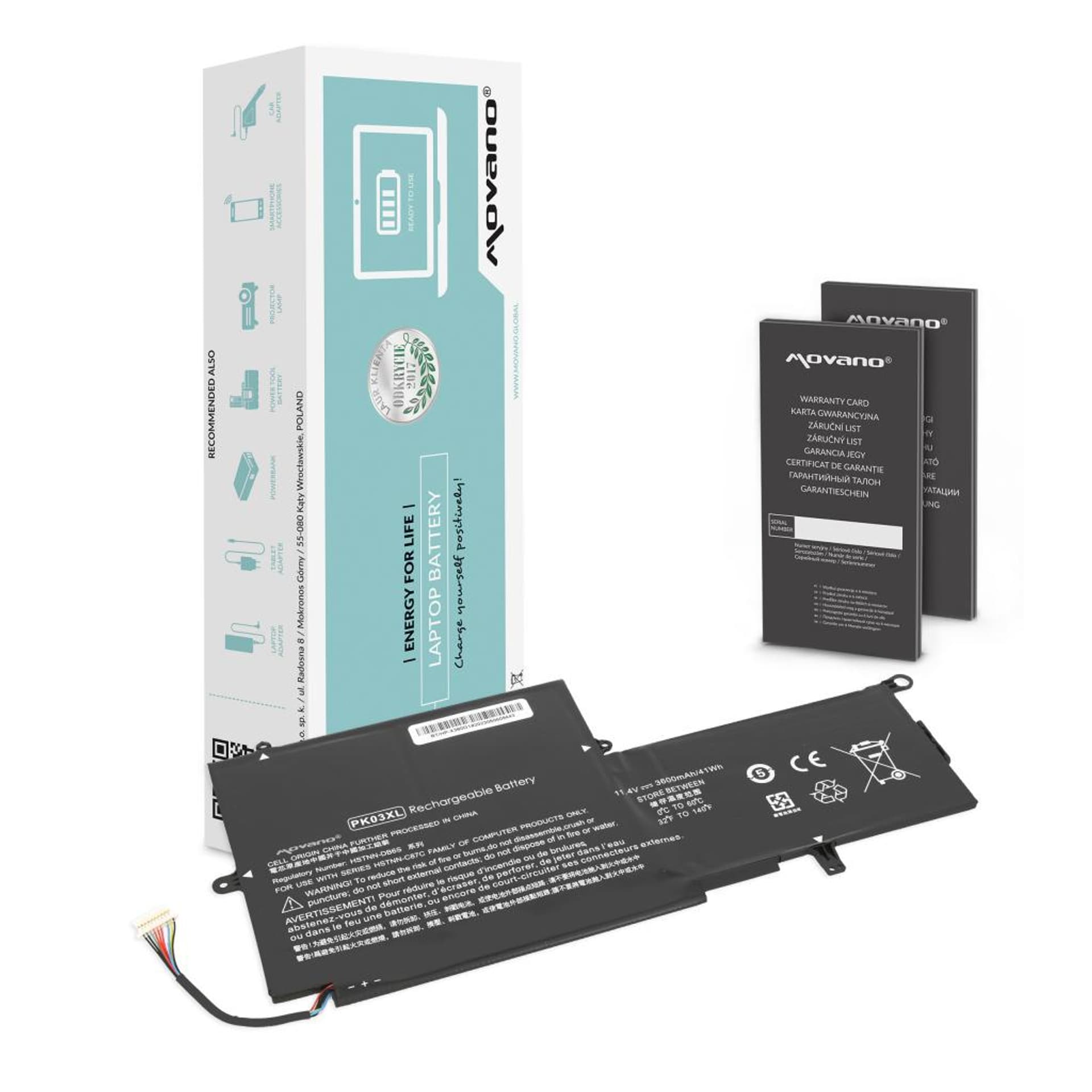 

Bateria Movano do HP Envy x360 13, Spectre Pro x360 G1