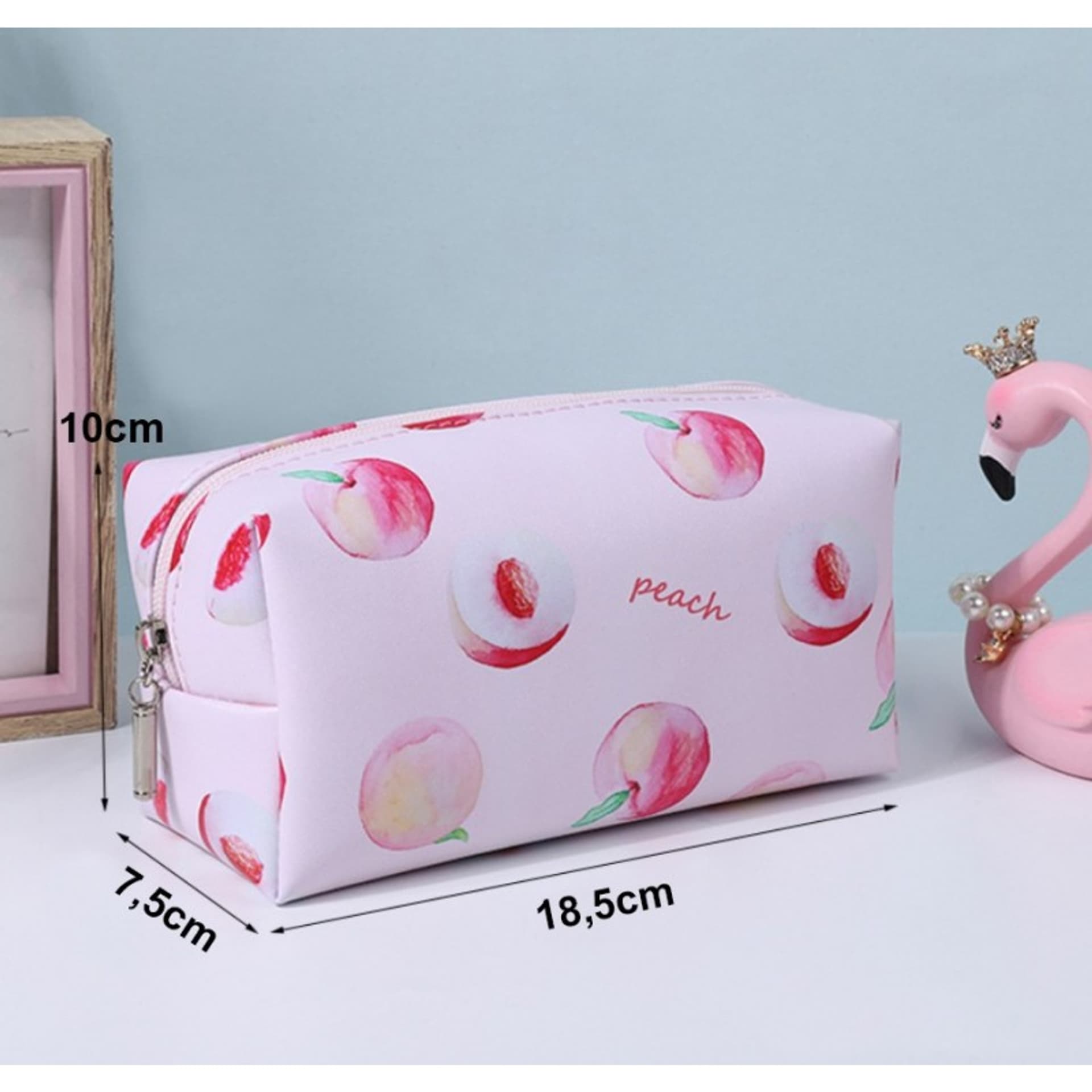 

Folding oblong cosmetic bag peach KS77