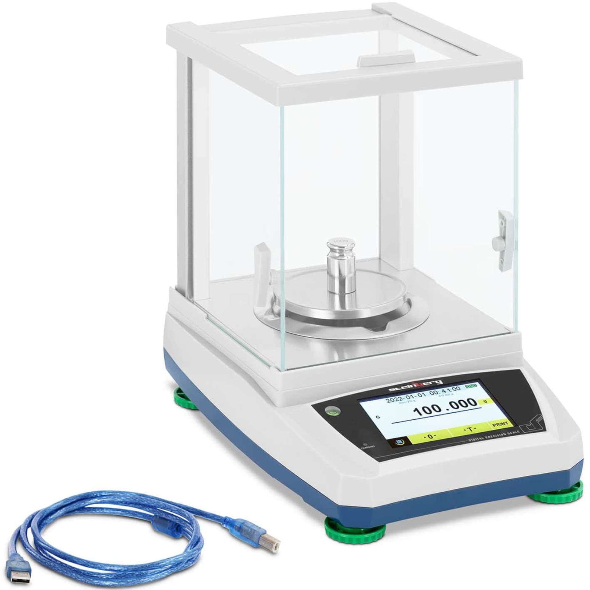 

Waga laboratoryjna analityczna ze szklaną osłoną panelem dotykowym LCD 300 g / 0.001 g