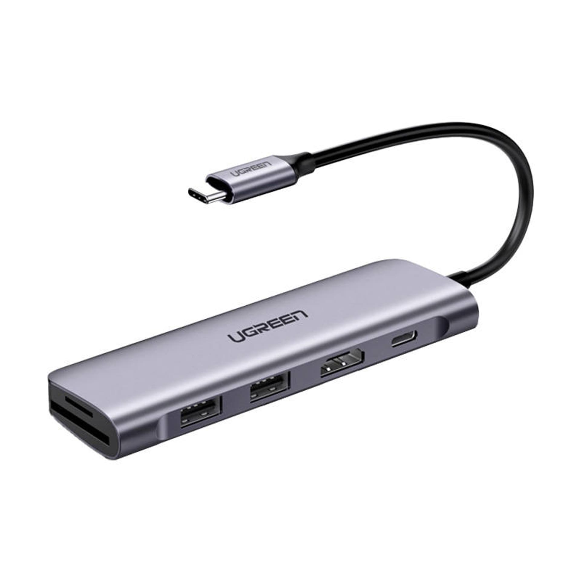 

Adapter HUB UGREEN CM195 USB-C do HDMI, 2x USB-A 3.0, SD/TF, PD