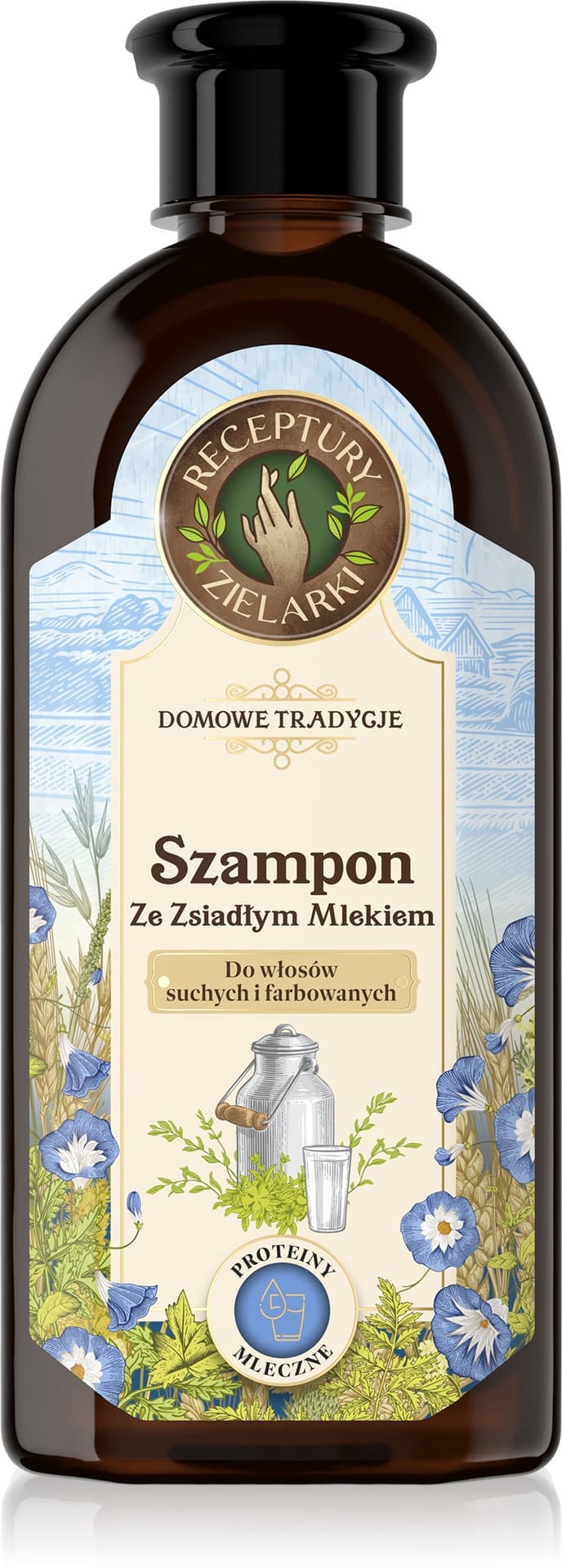 

RECEPTURY ZIELARKI Domowe Tradycje Szampon ze zsiadłym mlekiem do włosów suchych i farbowanych 350ml