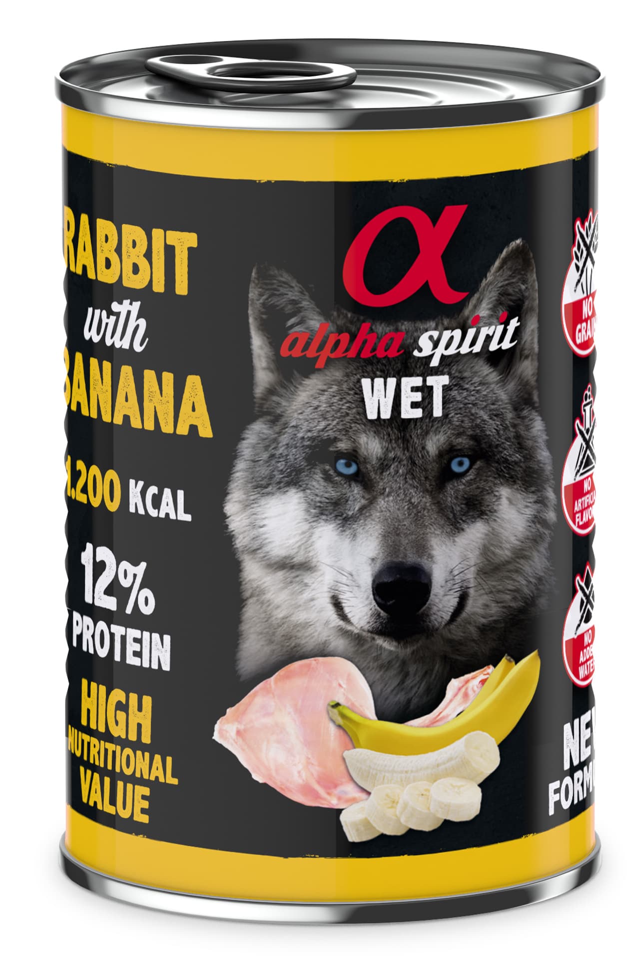

ALPHA SPIRIT Mokra karma dla psa królik z bananem 400g
