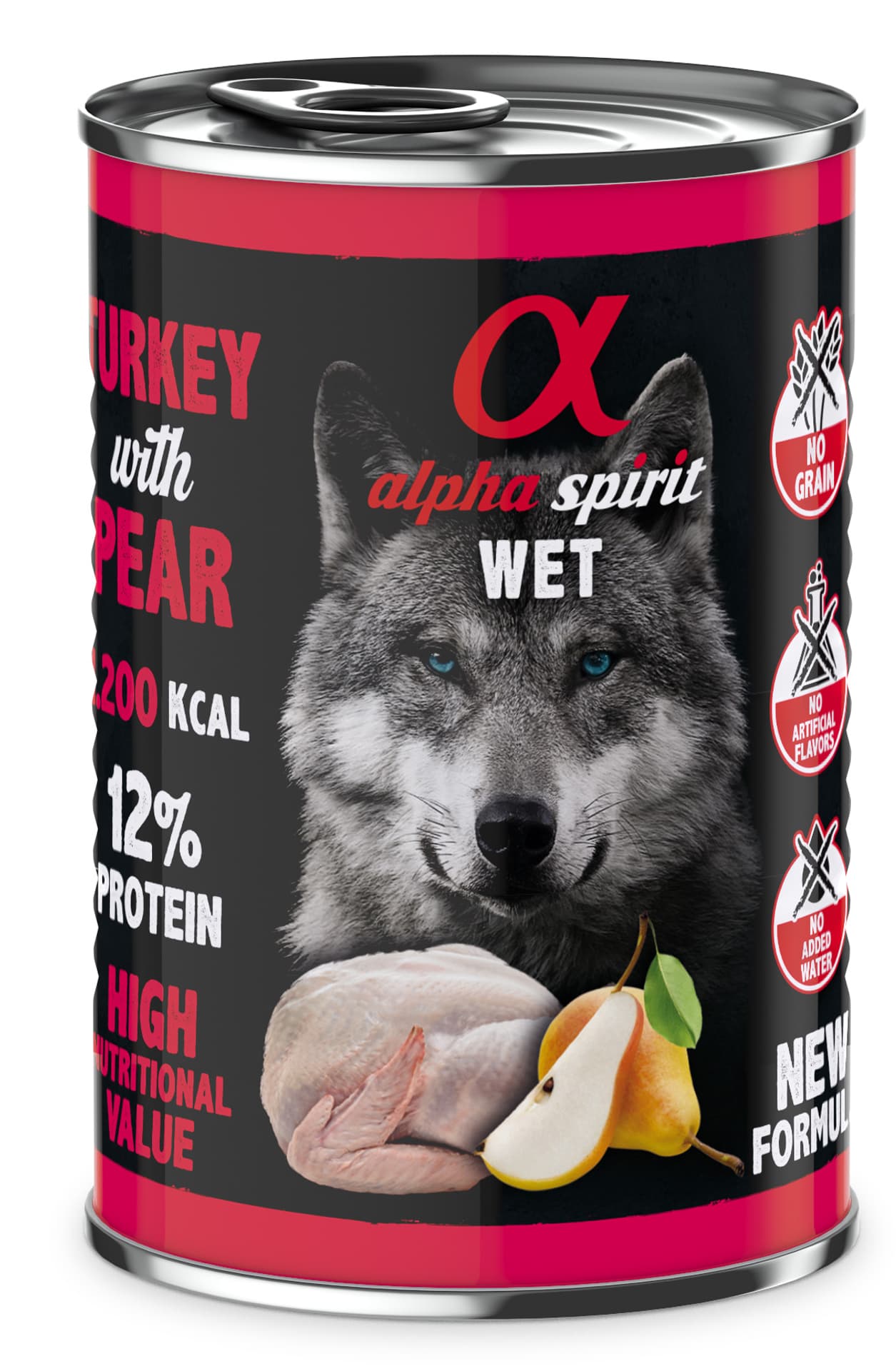 

ALPHA SPIRIT Mokra karma dla psa indyk z gruszką 400g