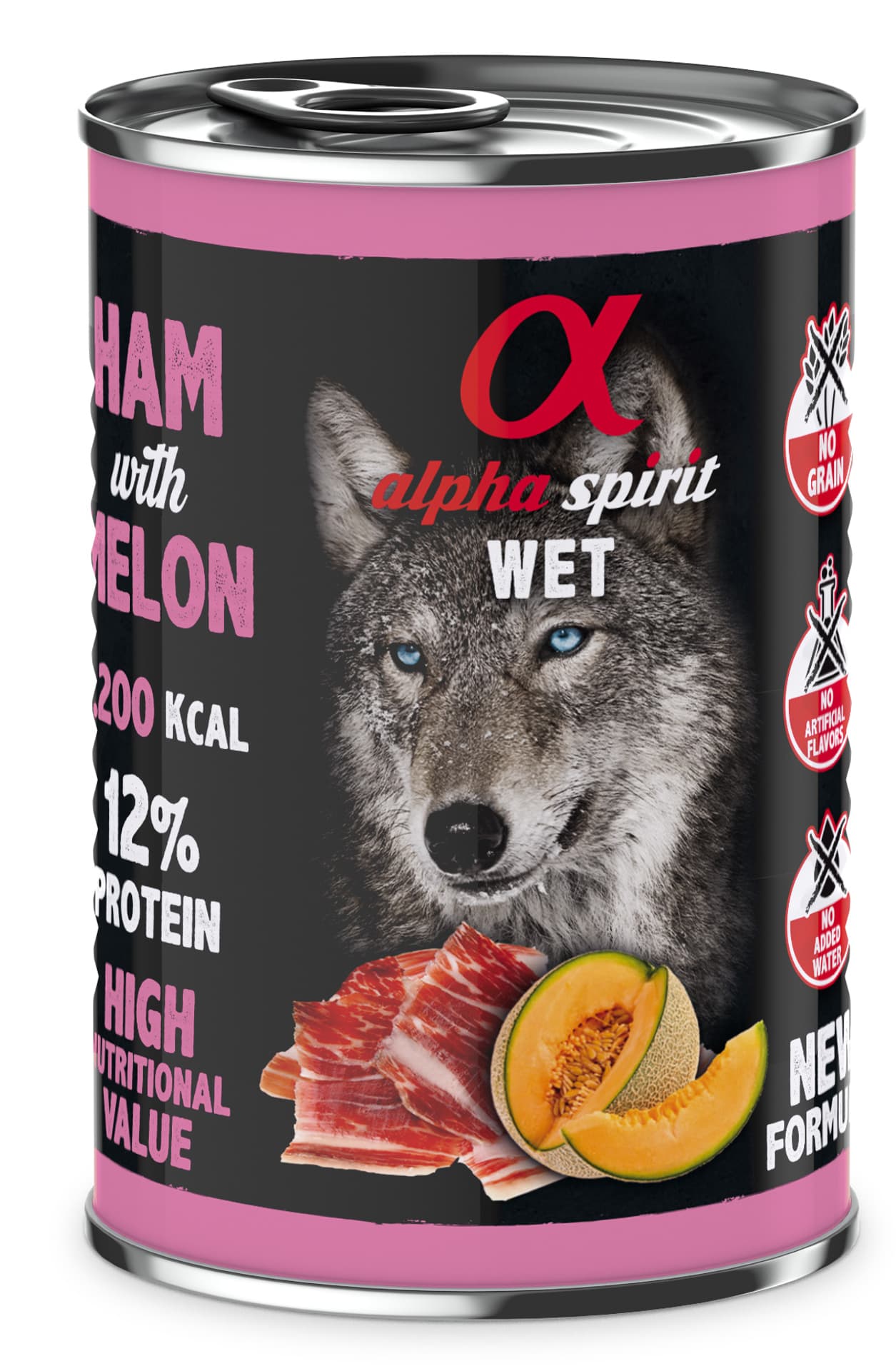 

ALPHA SPIRIT Mokra karma dla psa szynka z melonem 400g