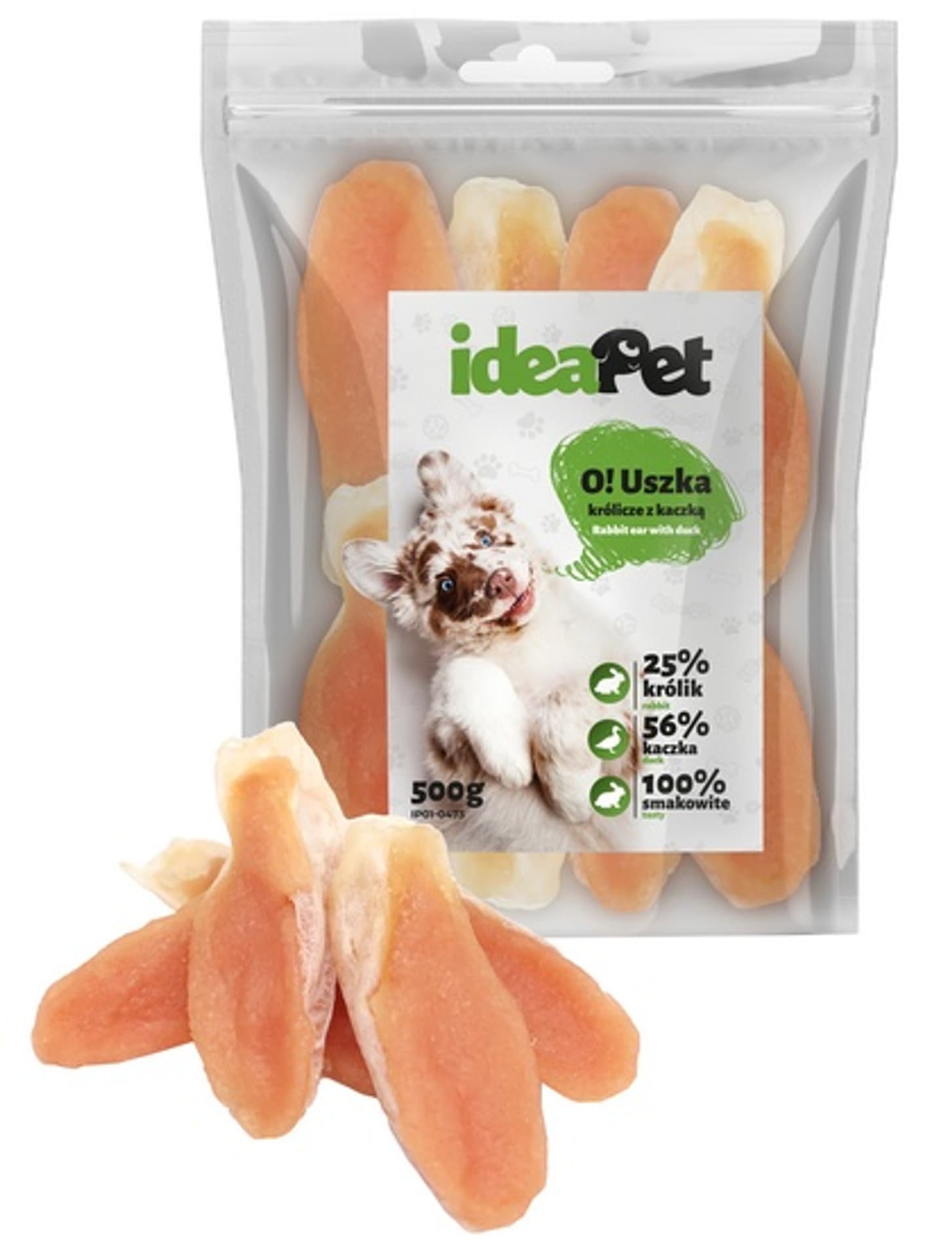 

IdeaPet Uszka królicze z kaczką 500g