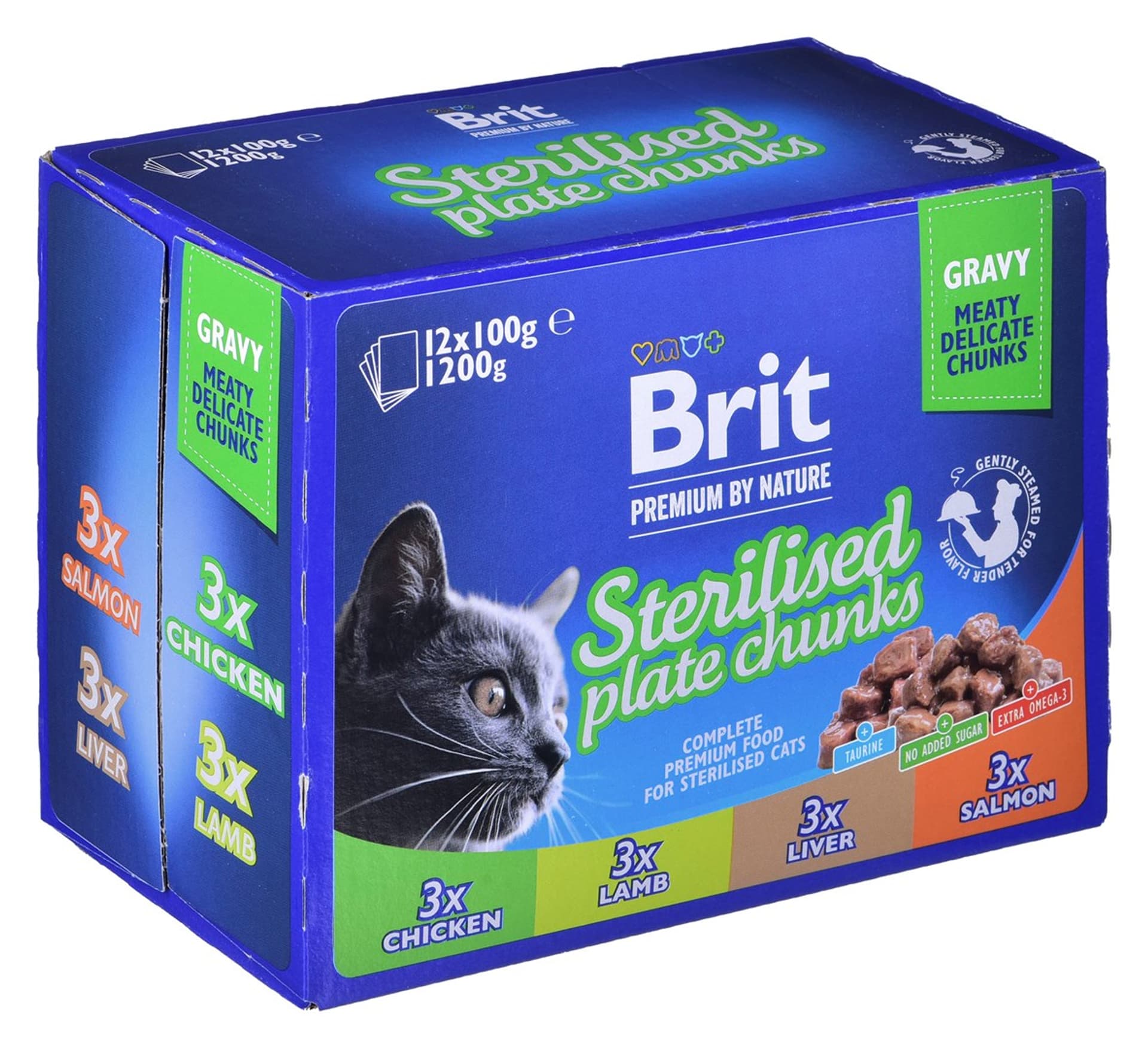 

Brit Cat Pouches STERILE PLATE 1200g (12x100g)