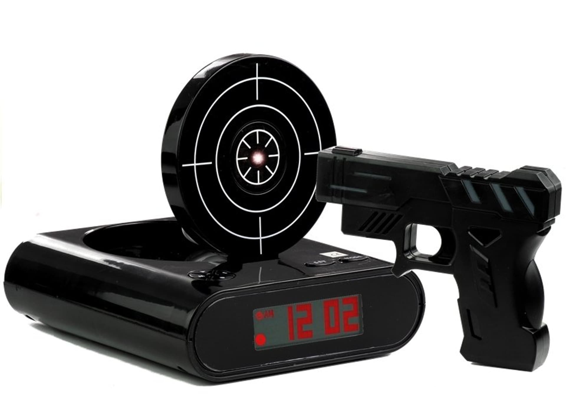 

Pistolet Laserowy z Tarczą Budzik Zegarek Czarny