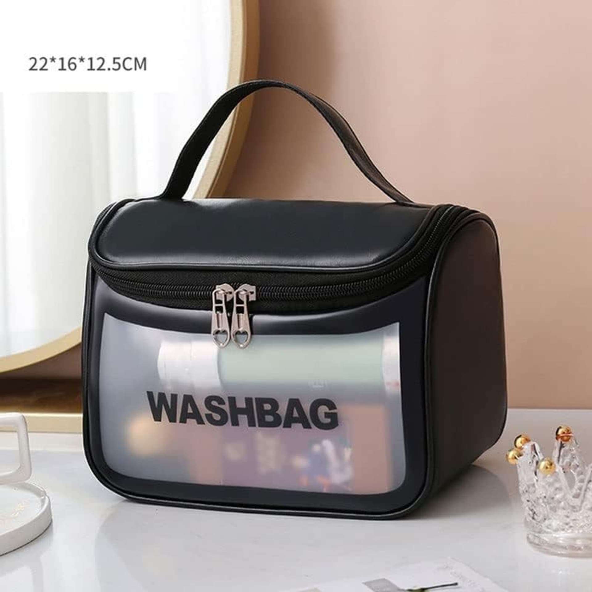 

Kosmetyczka rozkładana WASHBAG kuferek czarny KS46CZ